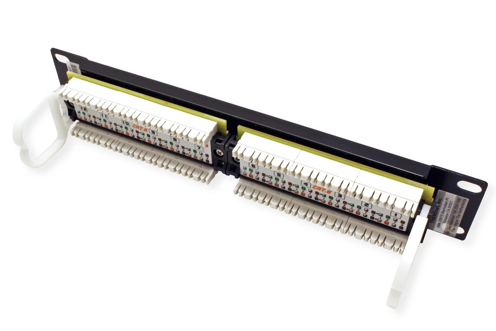 Trendnet 12 Port Cat6 Unshielded Patch Panel, Tc P12C6, 10 Inch Wide, 12 X Gigabit Rj 45 Ethernet Ports, Metal Housing, 250Mhz C