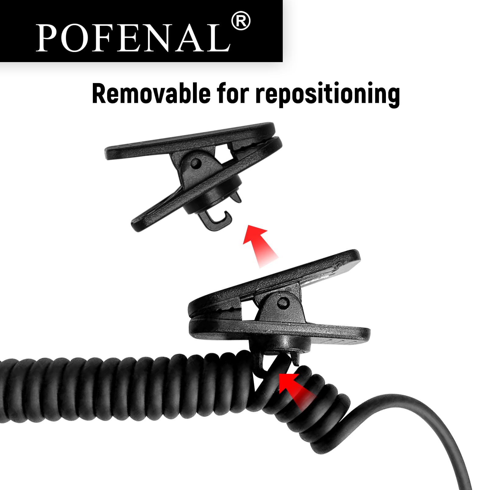 Pofenal Walkie Talkie Radio Listen Only Earpiece Headset With Clear Acoustic Tube Retaining Clip & Medium Earmold(3.5Mm Pin, 1 P