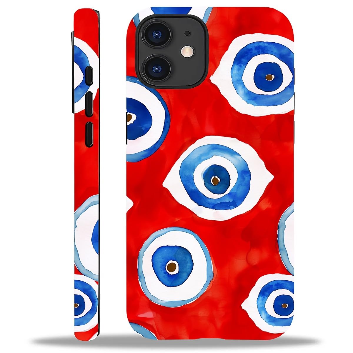 WANKBLC Compatible with iPhone 11 Matte Case, Evil Eye Red Blue Pattern for Girl Full Body Design Soft Silicone Drop Shock Scrat