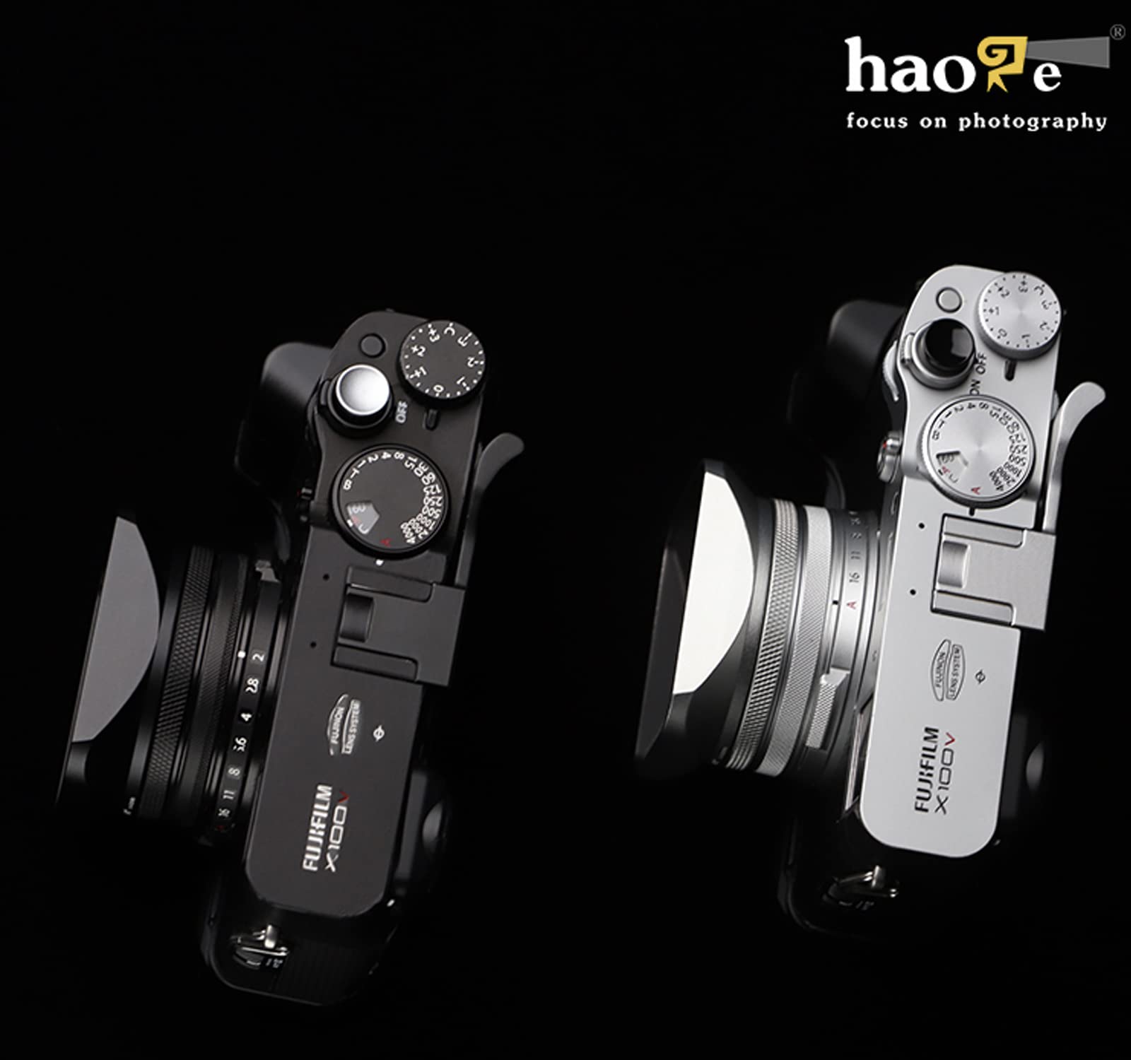 Haoge Lh X200S Square Metal Lens Hood With 49Mm Adapter Ring Metal Cap For Fujifilm X100Vi Fuji X100V X100F X100T X100S X70 Fuji Photo Camera Accessories Silver