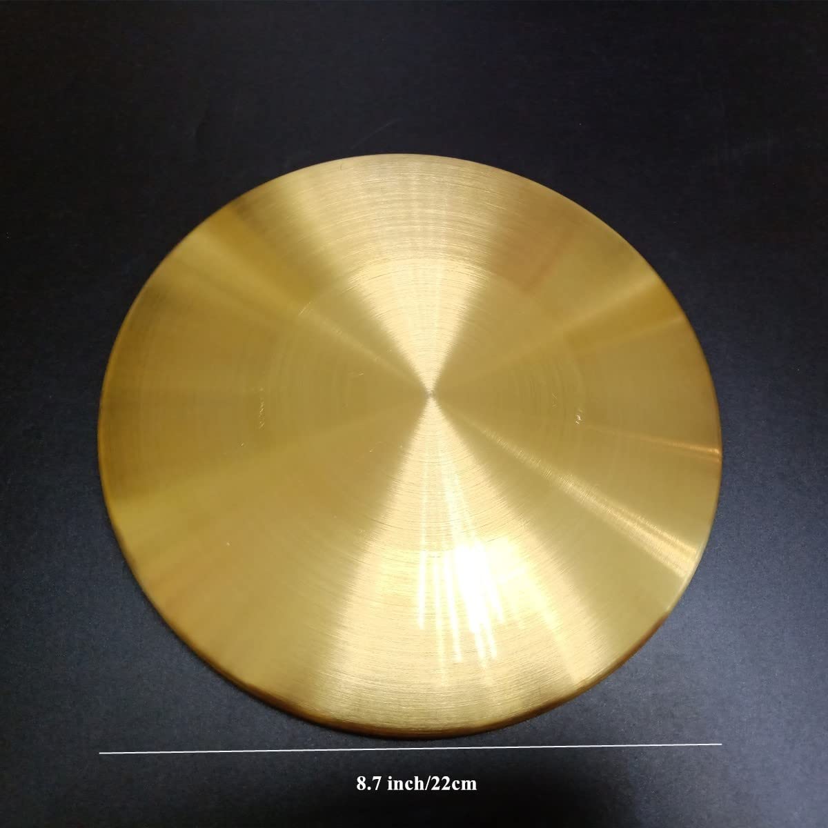 Loonelo Gong Instrument With 8.7Inch(22Cm),Chinese Traditional Percussion Instrument Brass Gong With Wooden Mallet And Red Ribbo