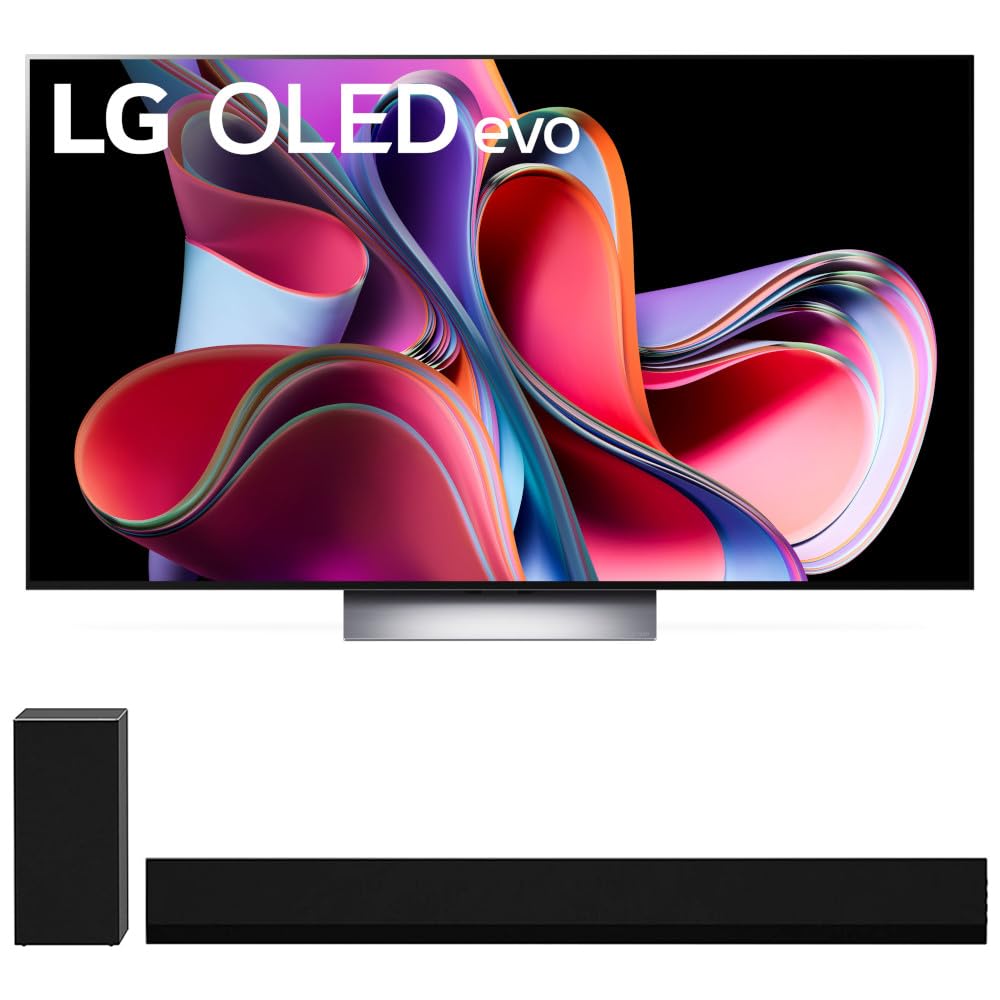 Lg Oled Evo G3 77 Inch 4K Smart Tv 120Hz Bundle Gx 3.1 Ch High Res Audio Soundbar With Wireless Subwoofer Dolby Atmos (2023 Mode