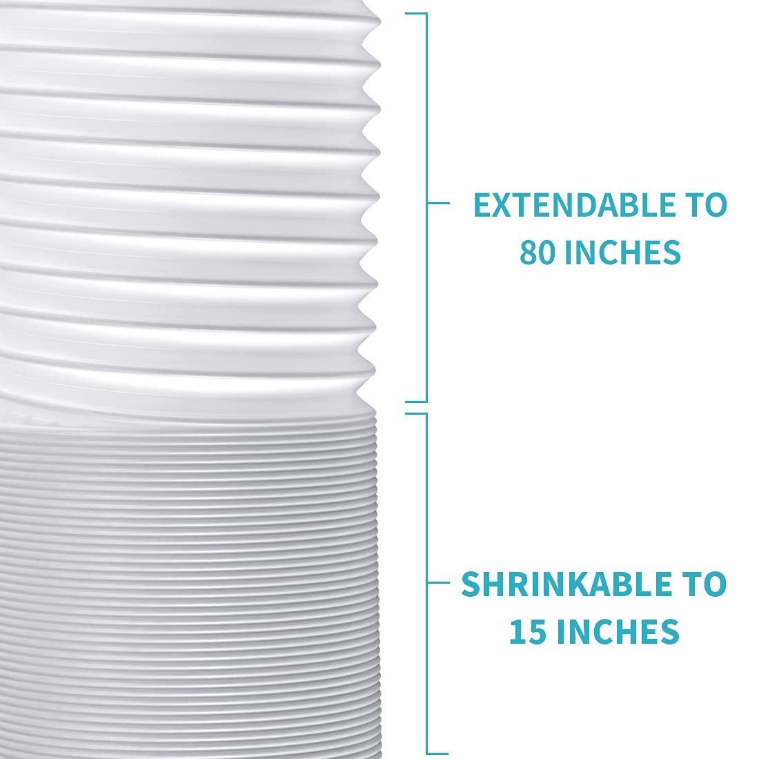 80'' Length 5.9 Inch Diameter Portable Air Conditioner Hose, Ac Exhaust Hose Anti Clockwise Thread Air Conditioner Parts Compati