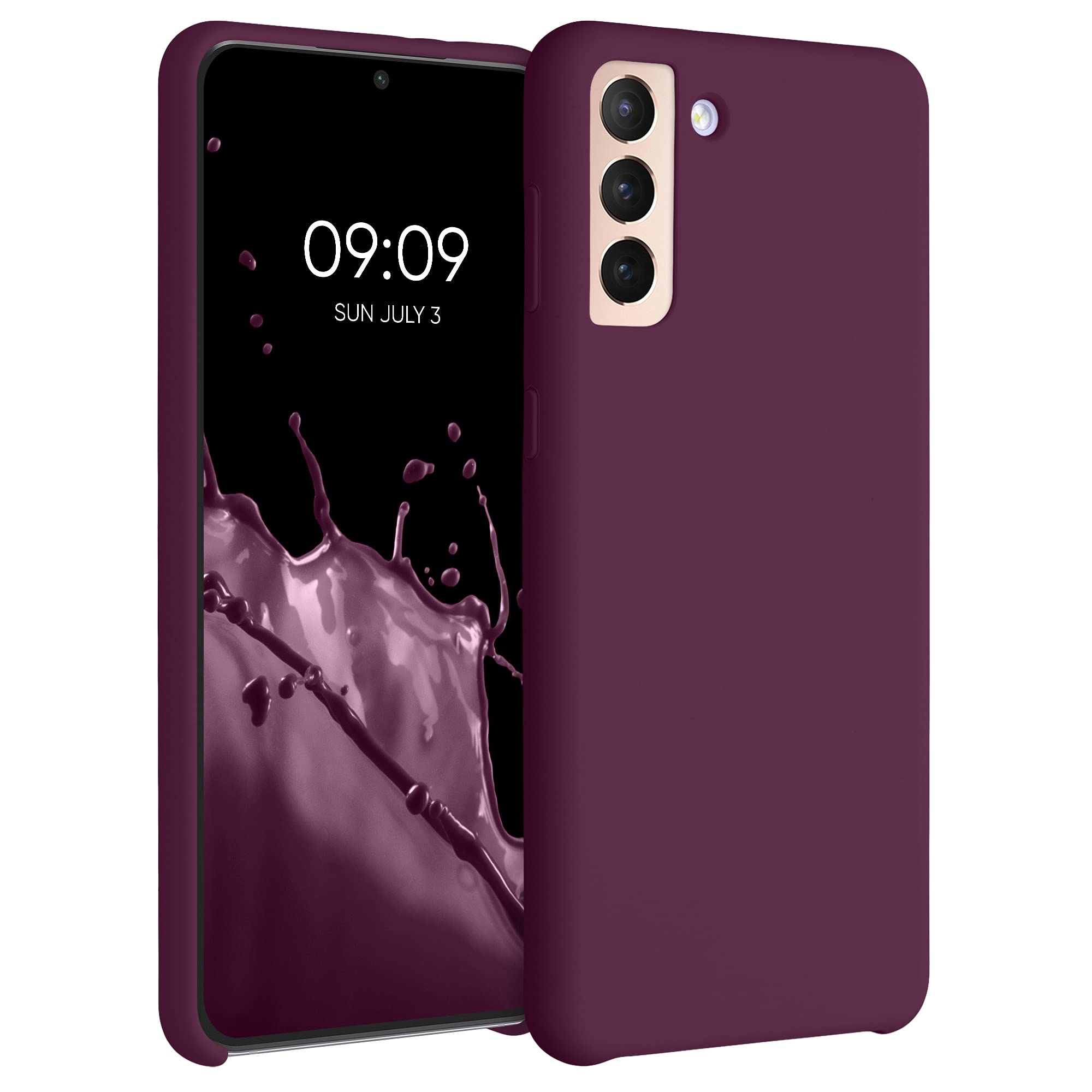 kwmobile Case Compatible with Samsung Galaxy S21 Plus Case - TPU Silicone Phone Cover with Soft Finish - Bordeaux Violet