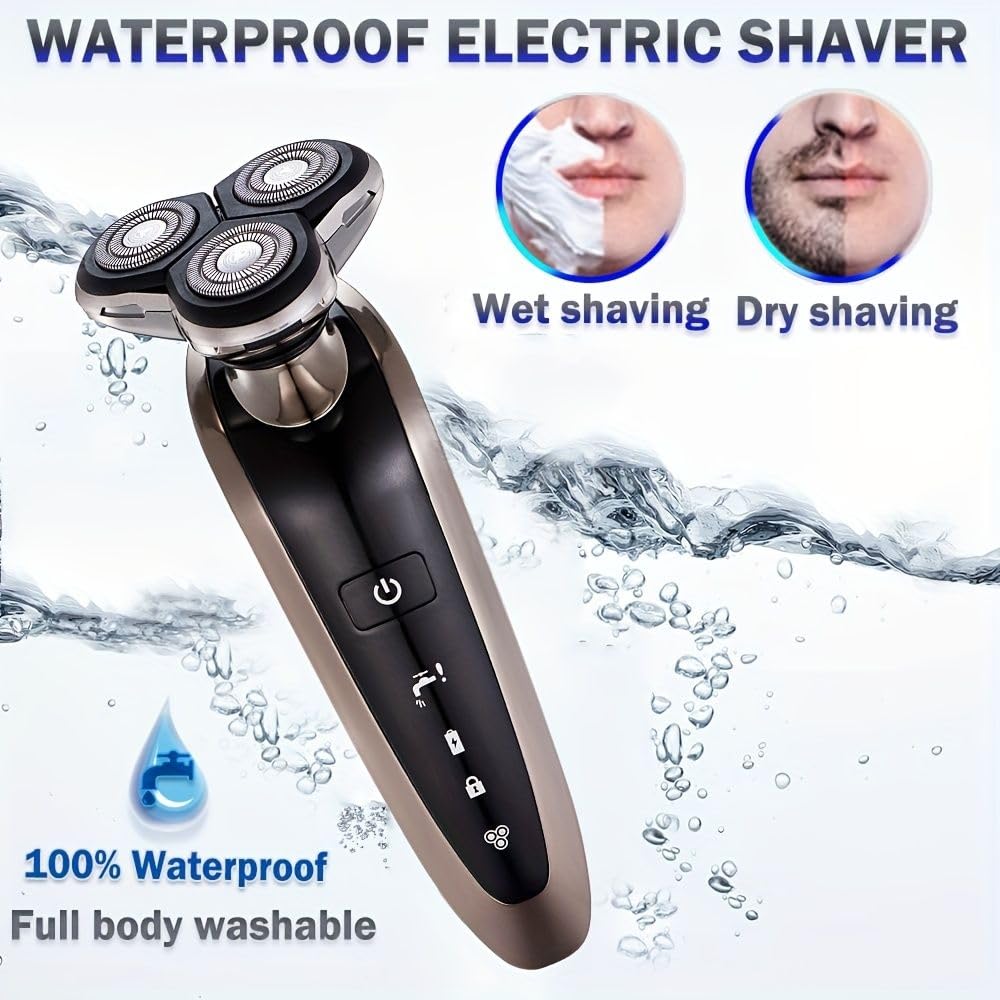 Roziapro Electric Razor For Men Wet And Dry, Cordless Rechargeable Electric Shaver With 3D Floating Head, Ipx6 Waterproof Portab