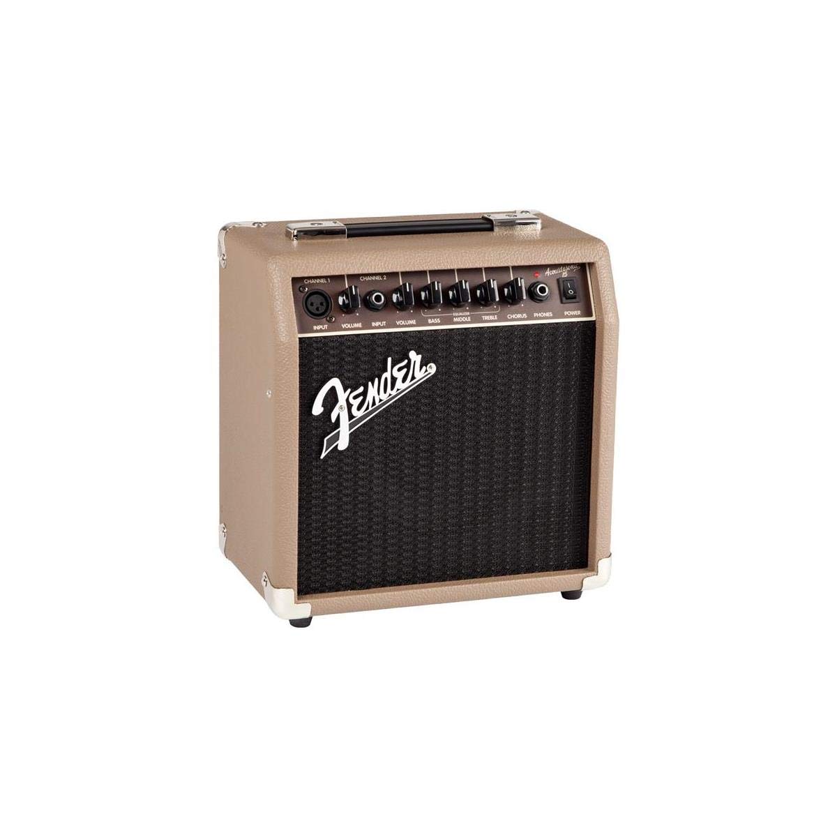 Fender Acoustasonic Guitar Amp for Acoustic Guitar, 15 Watts, with 2-Year Warranty 6 Inch Speaker, Dual Front-Panel inputs, 11.5