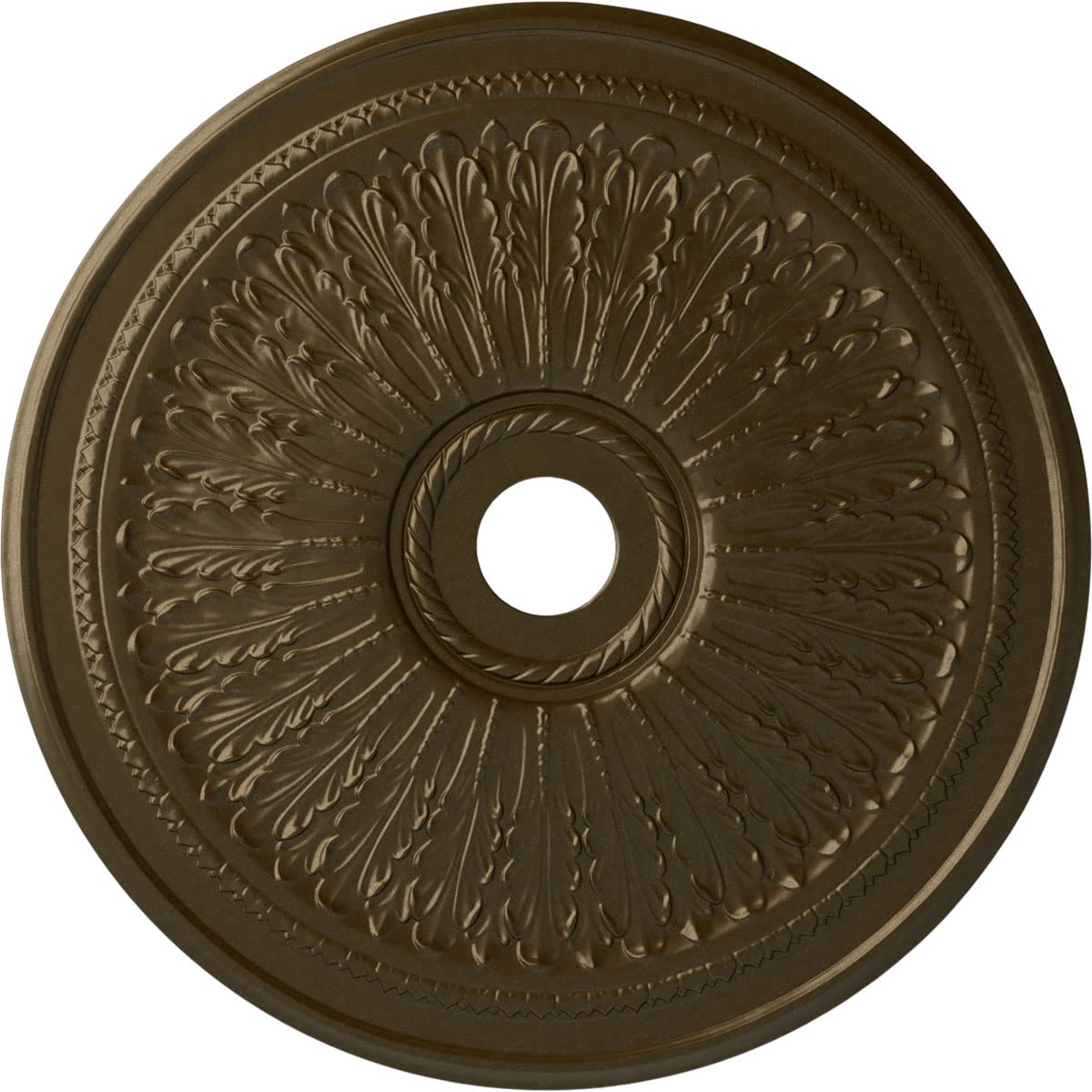 Ekena Millwork Cm29Oabrs Oakleaf Ceiling Medallion, 29 1/8''Od X 3 5/8''Id X 1''P, Hand Painted Brass