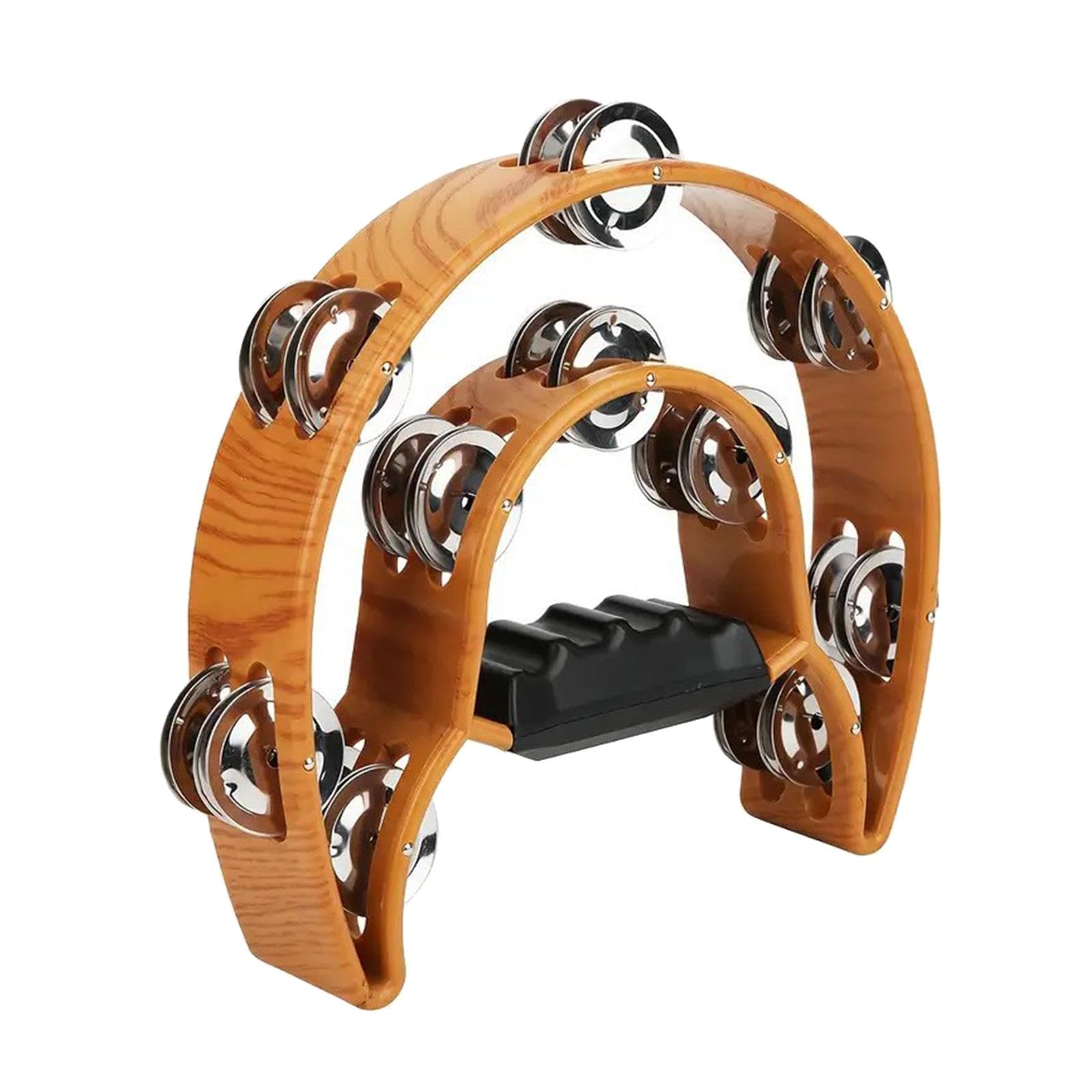 HEAVENGLOW Double Row Tambourine Handheld Percussion Instrument for Parties Performance