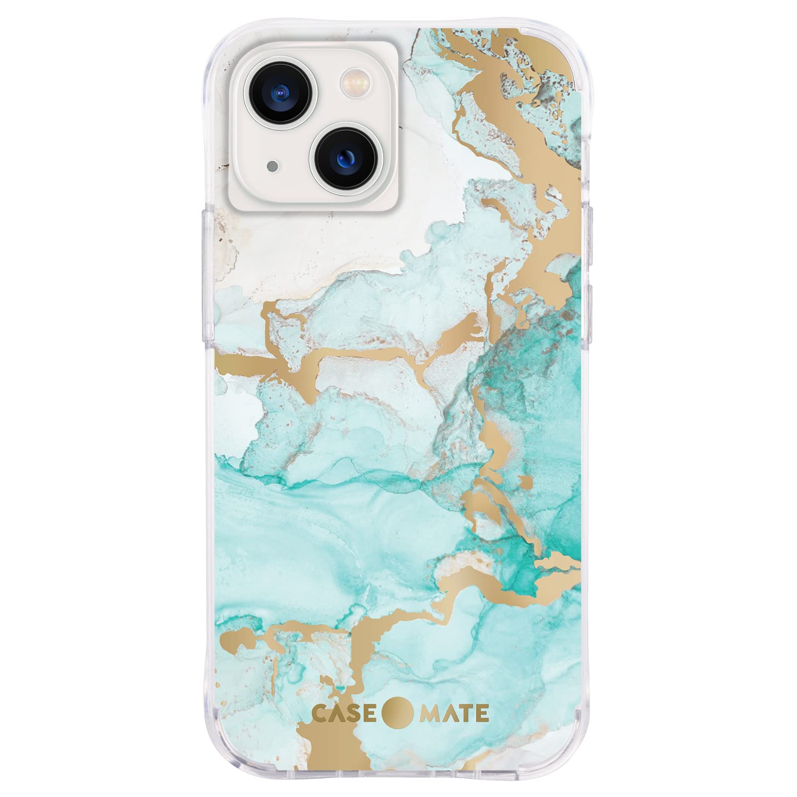 Case Mate   Tough Prints   Case For Iphone 13 Mini   Gold Foil Elements   10 Ft. Drop Protection   5.4 Inch   Ocean Marble