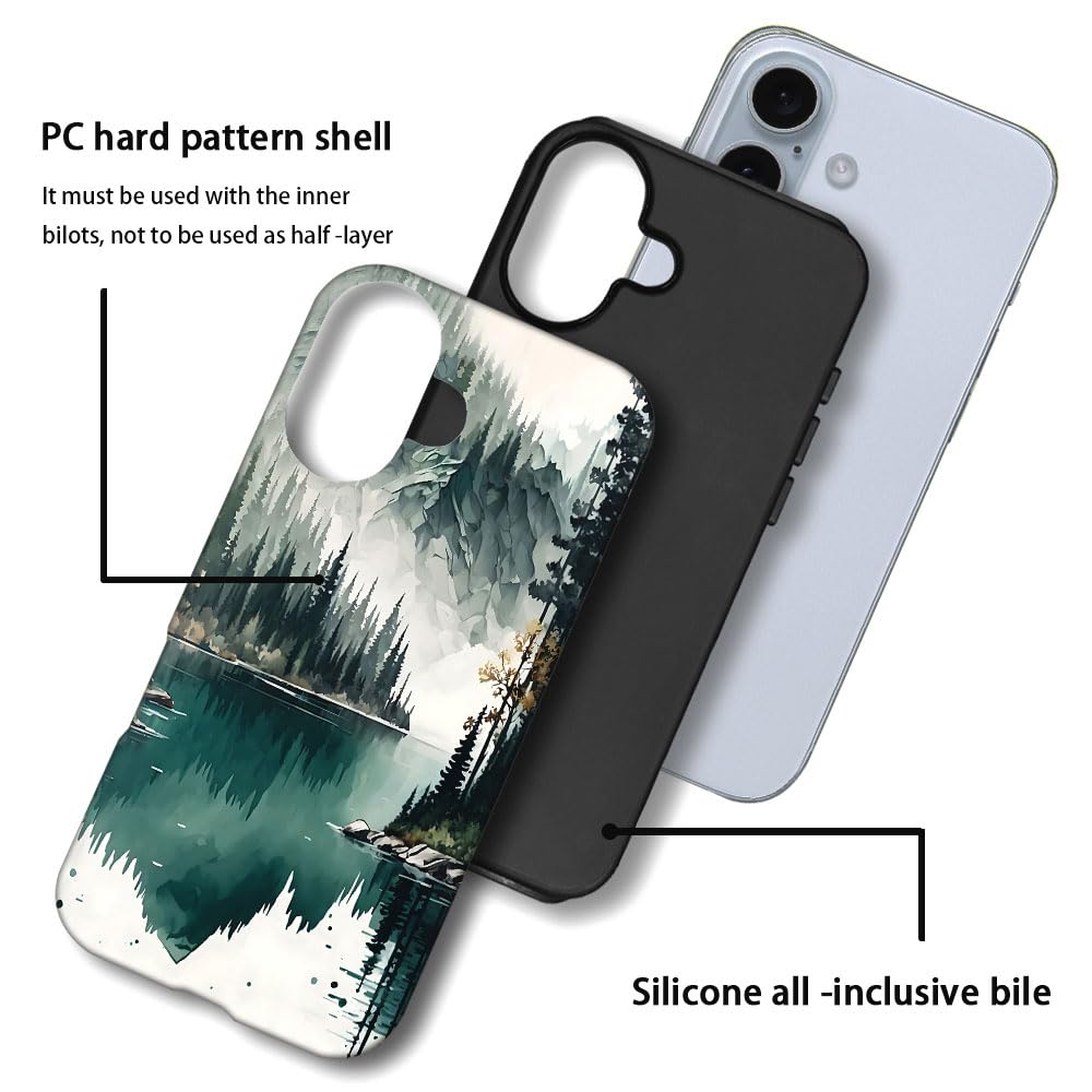 Seized Case Compatible With For Iphone 16 Plus,Mountain Forest Landscape Phone Case For Girl Women Boy Men,Durable Protection Ph