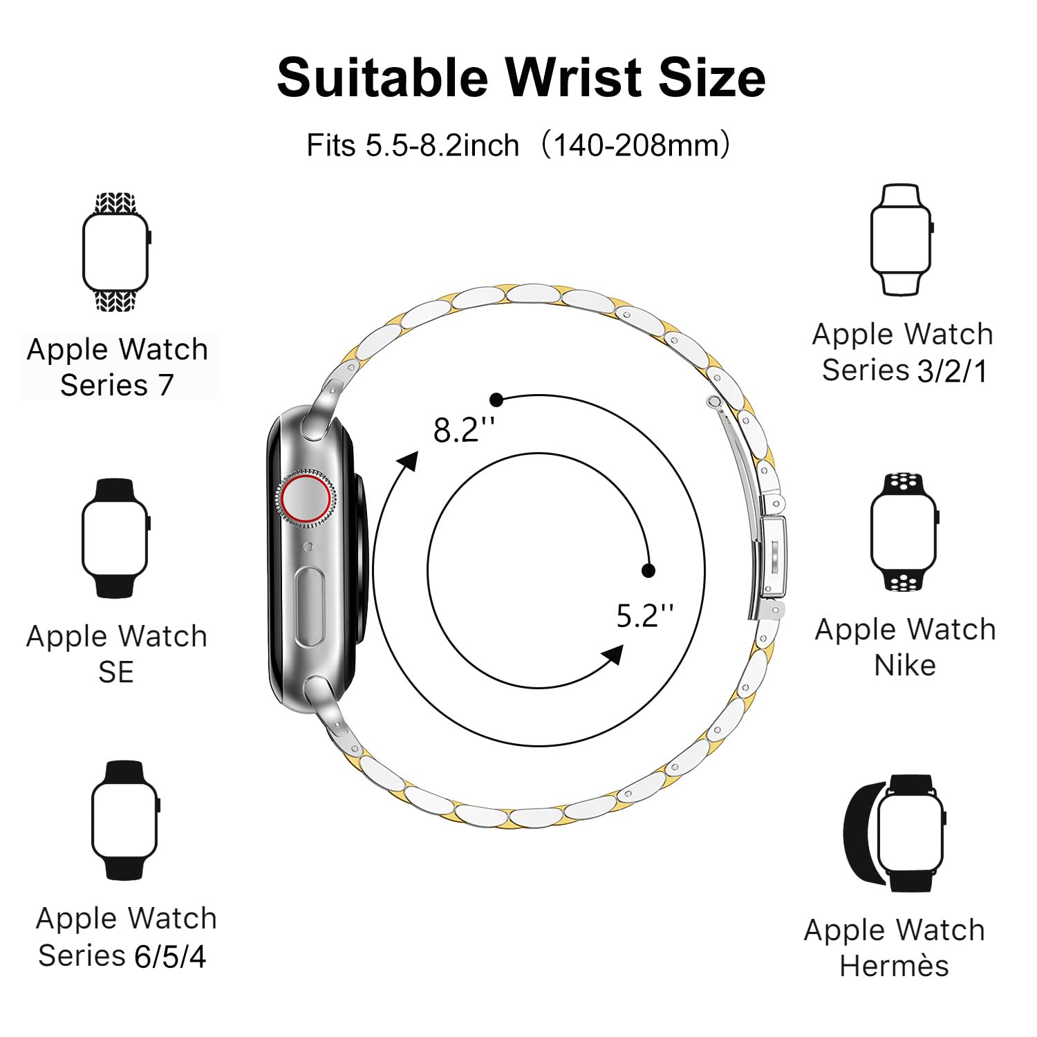 Miohhr Slim Band Compatible With Apple Watch Band 42Mm 44Mm 45Mm 49Mm,Thin Stainless Steel Metal Chain Strap For Women Iwatch Ba