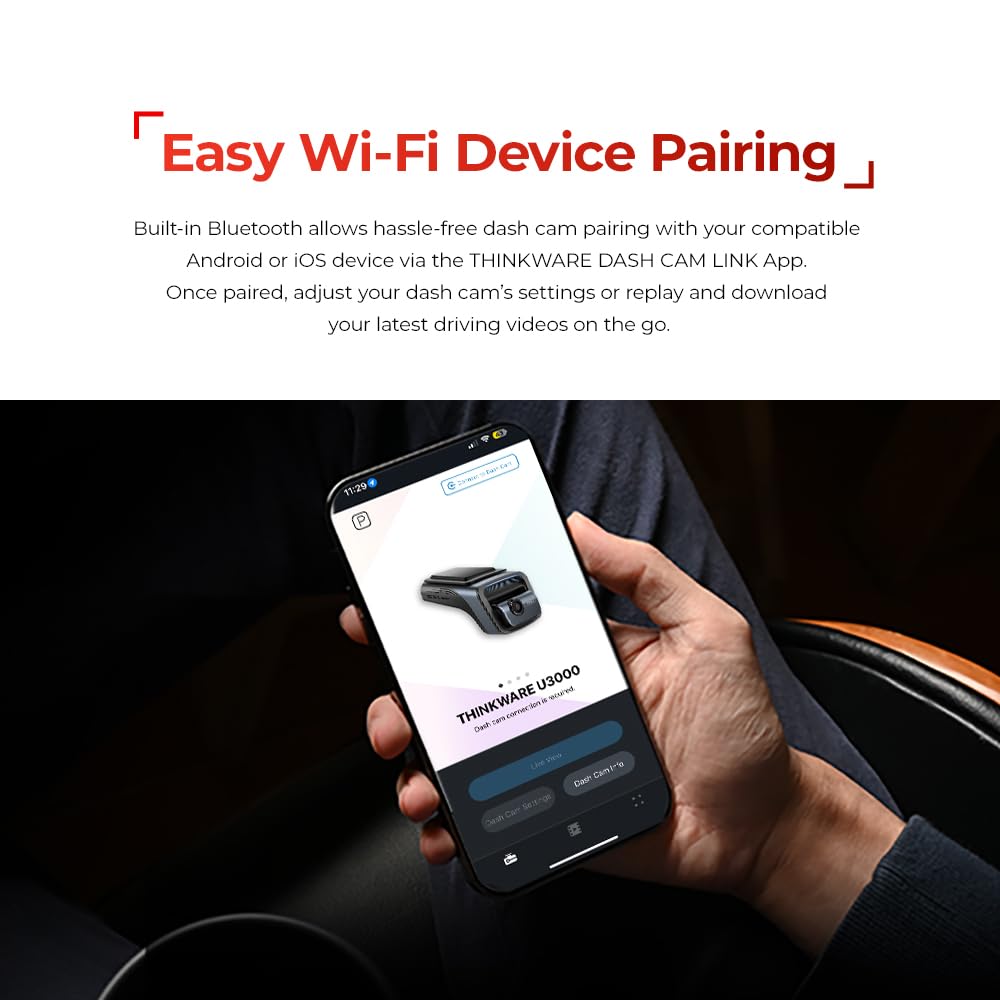 Thinkware U3000, 4K Front Dash Cam, Starvis 2 Sensor Super Night Vision, Car Camera 5Ghz Wi-Fi Gps Radar Buffered Parking Mode,