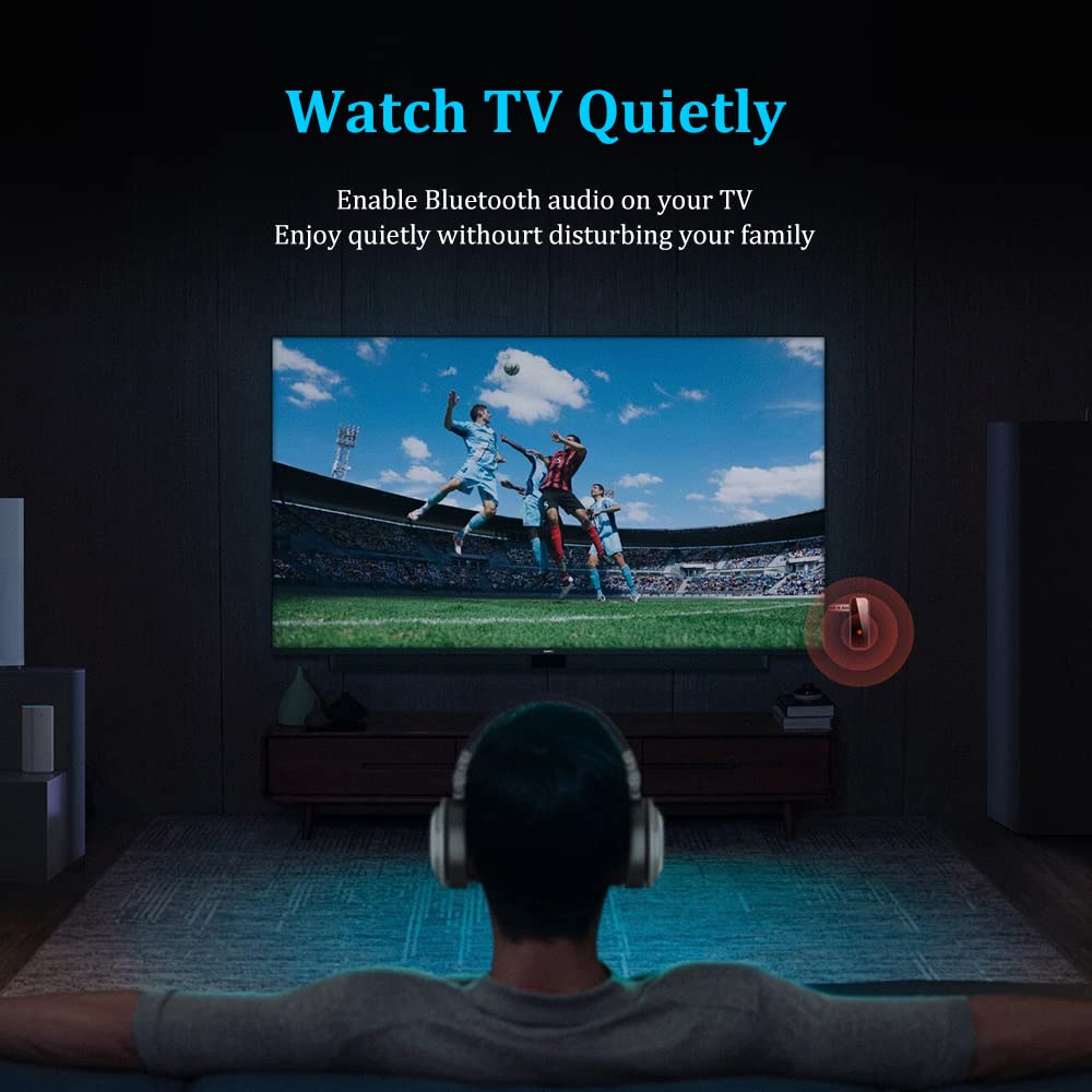 Bluetooth Transmitter Receiver Wireless Adapter: 3.5Mm Aux Jack Stereo Audio Input Output   For Tv Car Headphone Speakers Iphone Pc