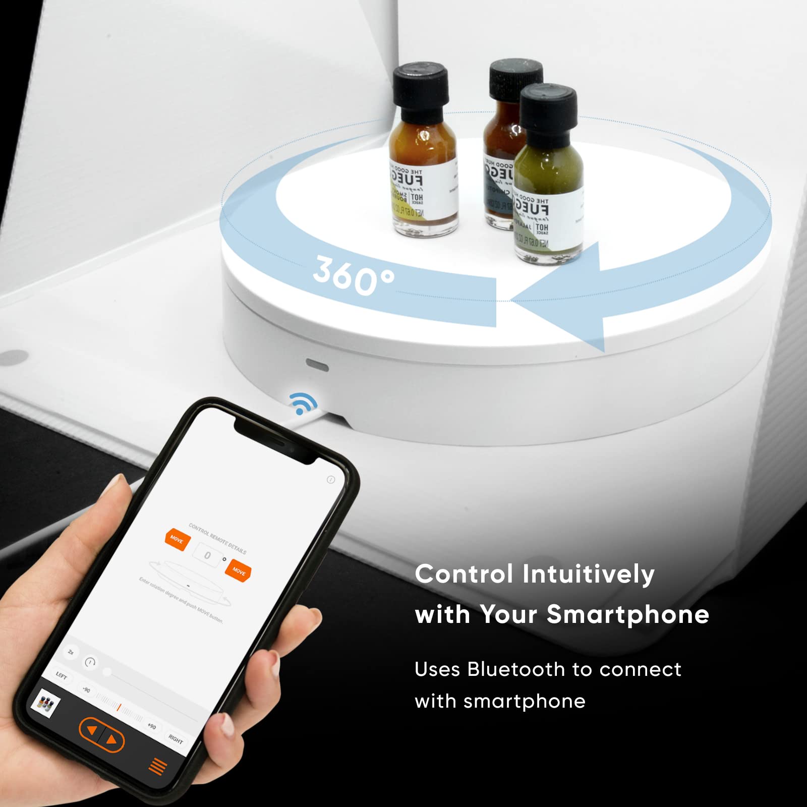 Foldio360 (Smart 360 Photography Turntable Controlled By Smartphone For 360 Product Photography/Create 360 Degree Images And Vid