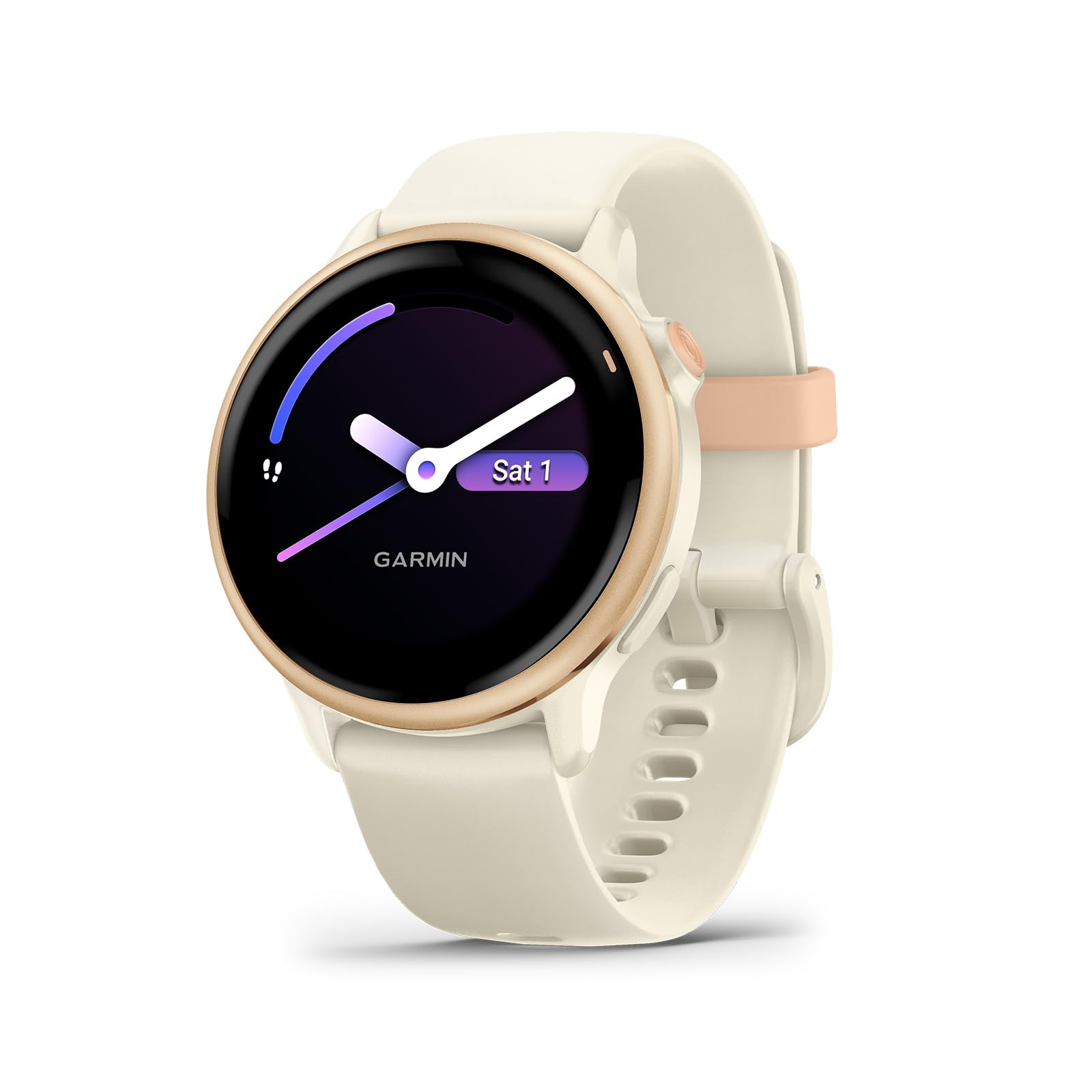 Garmin v  voactive 6, Health and Fitness GPS Smartwatch, AMOLED Display, Up to 11 Days of Battery, Metallic Pink Dawn with Bone 