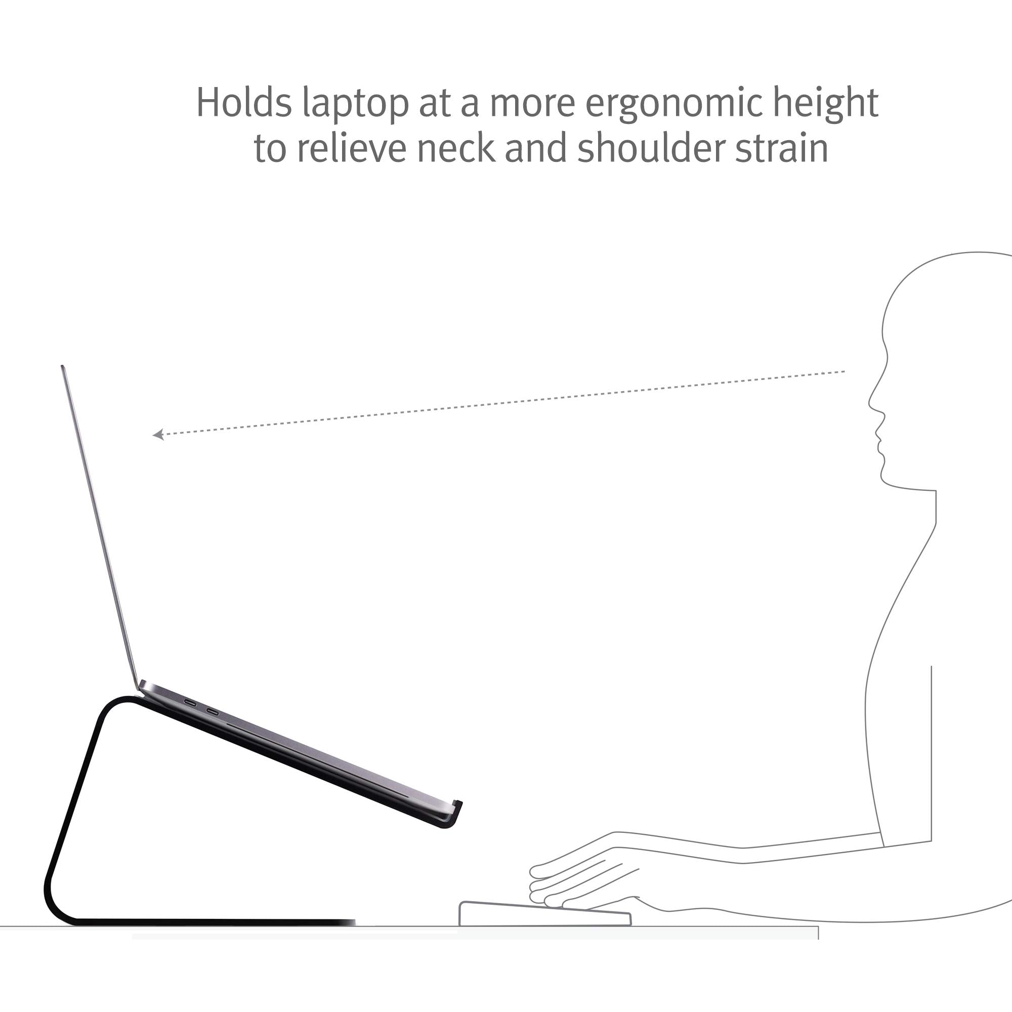 Twelve South Curve For Macbooks And Laptops | Ergonomic Desktop Cooling Stand For Home Or Office (Matte Black) , 10 X 10.5 X 6 I