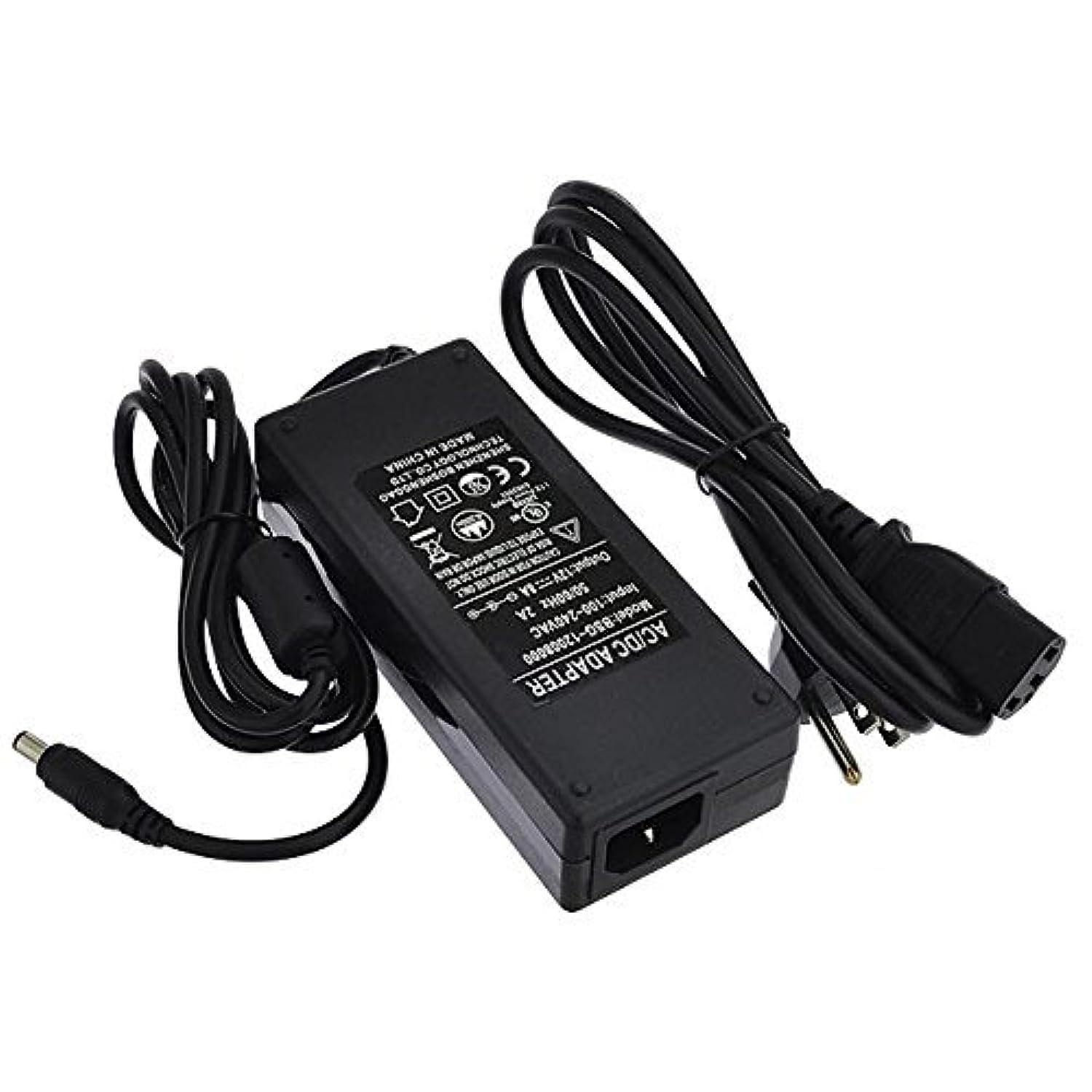 Ledwholesalers 12V 8A 96W Ac/Dc Power Adapter With 5.5X2.5Mm Dc Plug And 2.1Mm Adapter, Black, Ul Listed, 3224 12Vr2