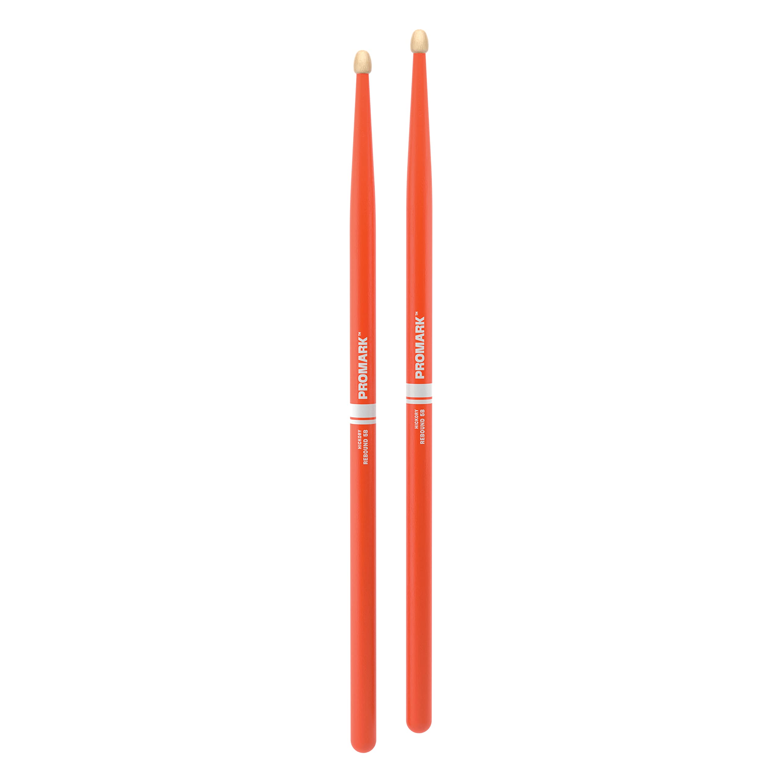 Promark American Hickory Rebound 5B Drumsticks, Acorn Tip, Orange   Single Pair