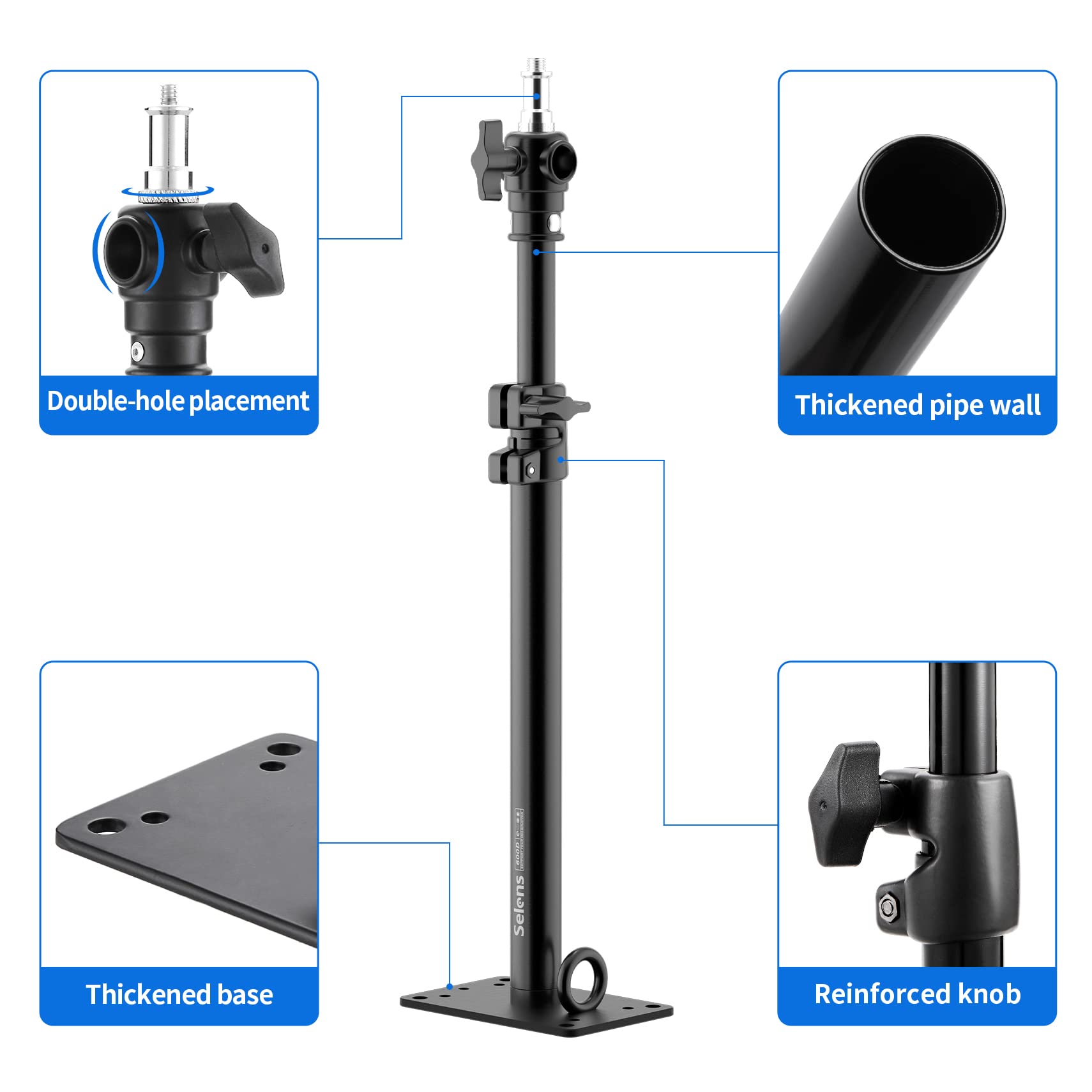 Selens Photography Camera Wall Mount Boom Arm, Ceiling Wall Mounting Up To 22Inch For Photo Video Studio Strobe Light, Softbox,