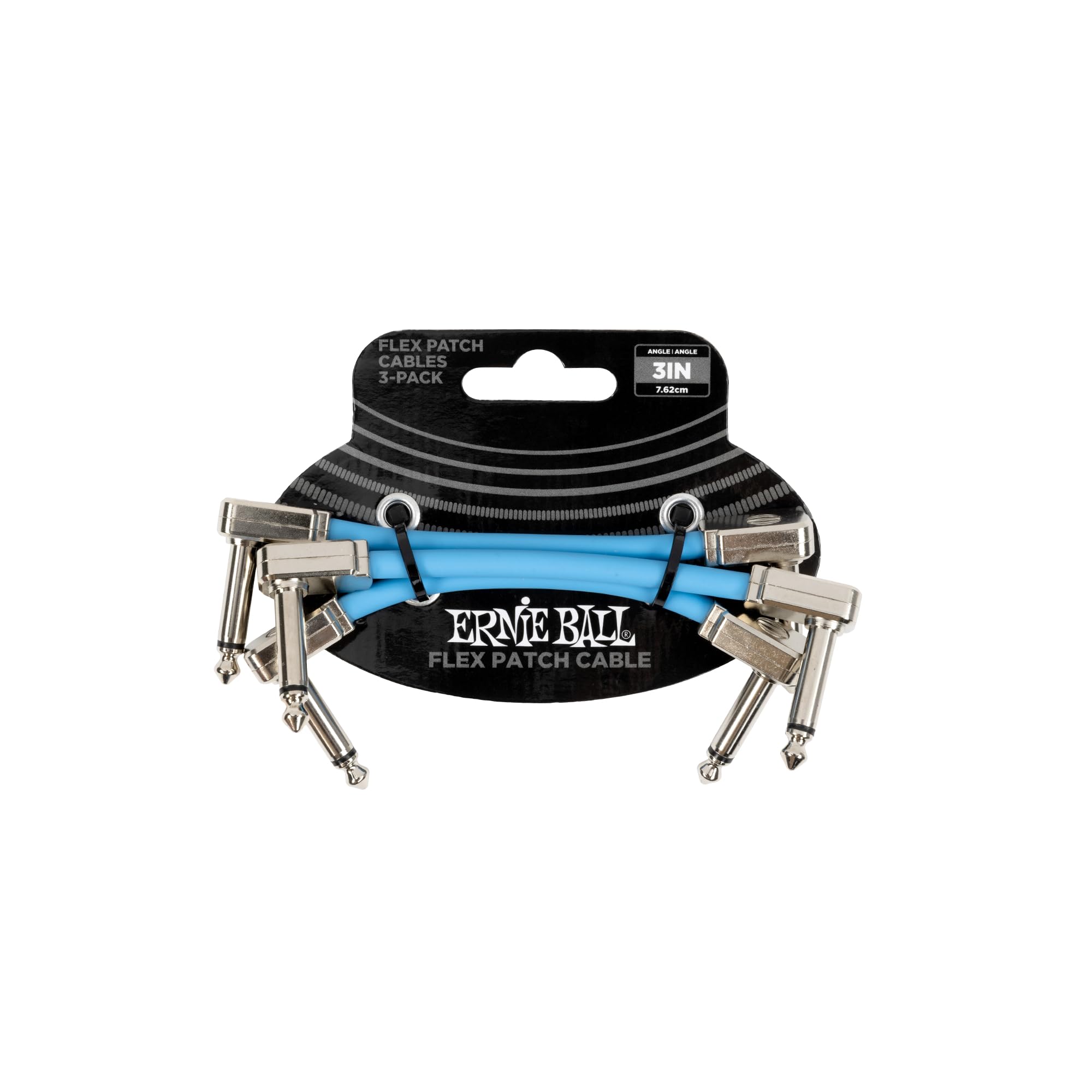 Ernie Ball Flex Patch Cable 3In   Blue   3 Pack