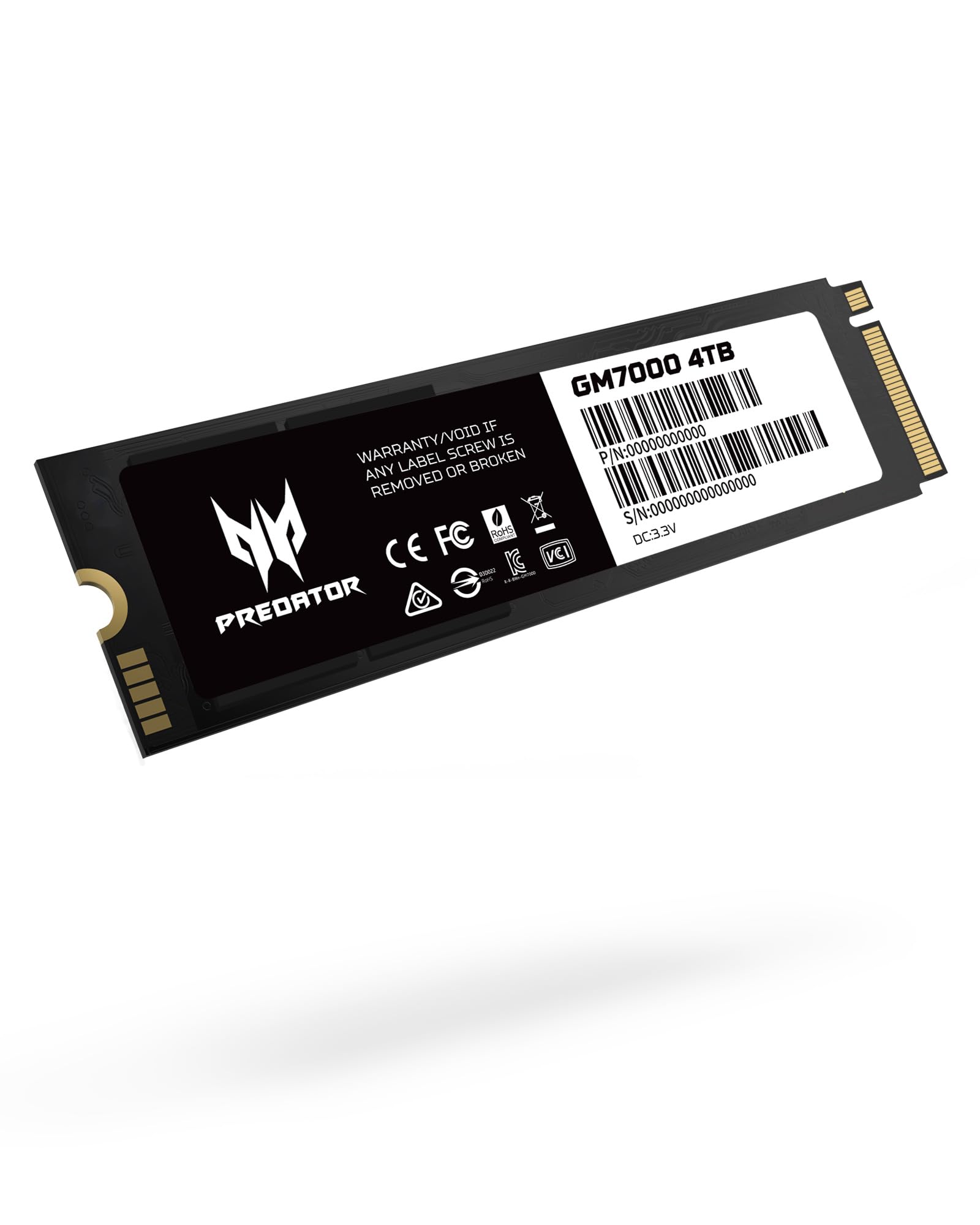 acer Predator GM7000 4TB M.2 SSD 2280 NVMe Gen4 Internal Gaming SSD, Compatible with PS5 Up to 7400MB/s - BL.9BWWR.107