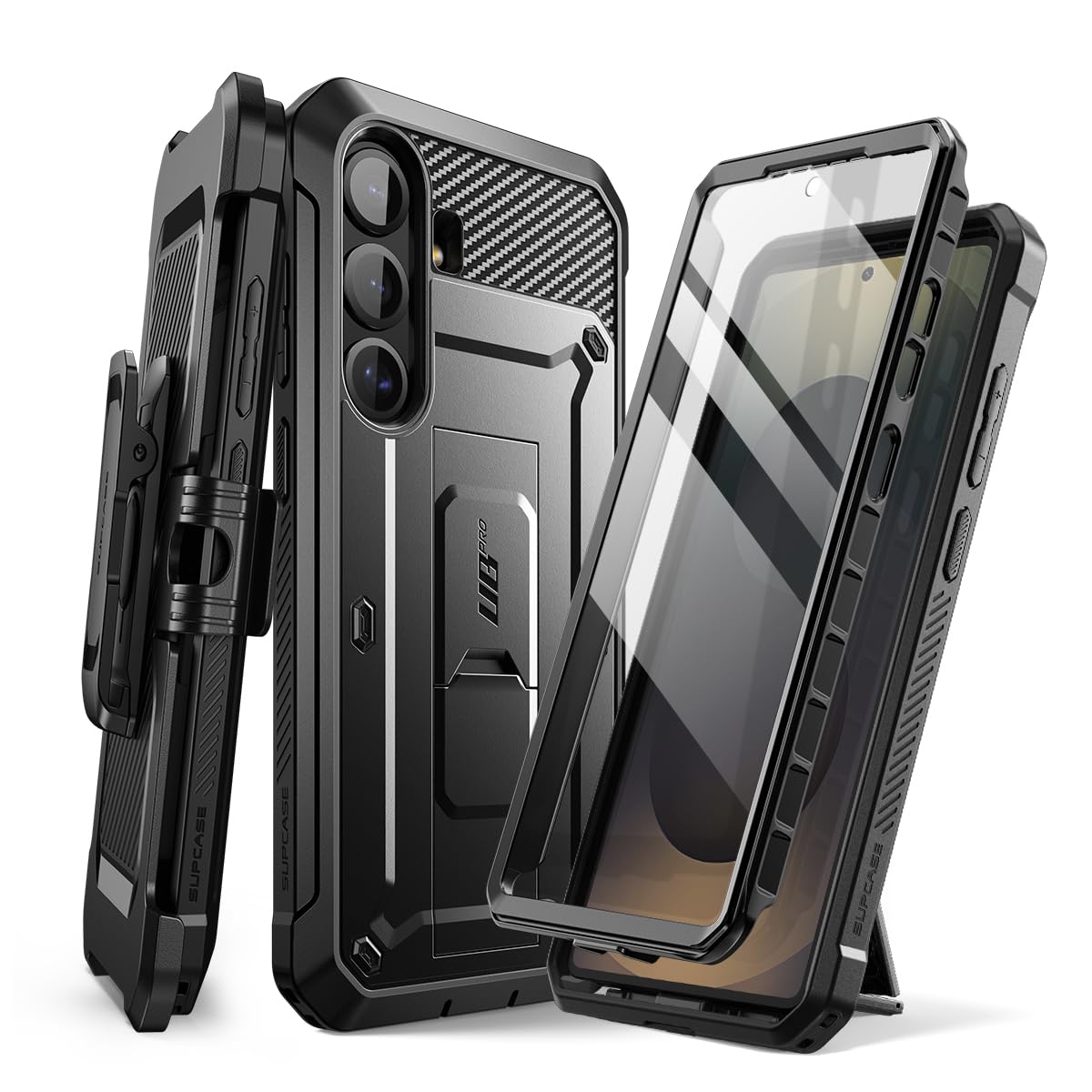 SUPCASE for Samsung Galaxy S25 FE Case with Stand & Belt-Clip (Unicorn Beetle Pro), [Built-in Screen Protector] [Military-Grade 