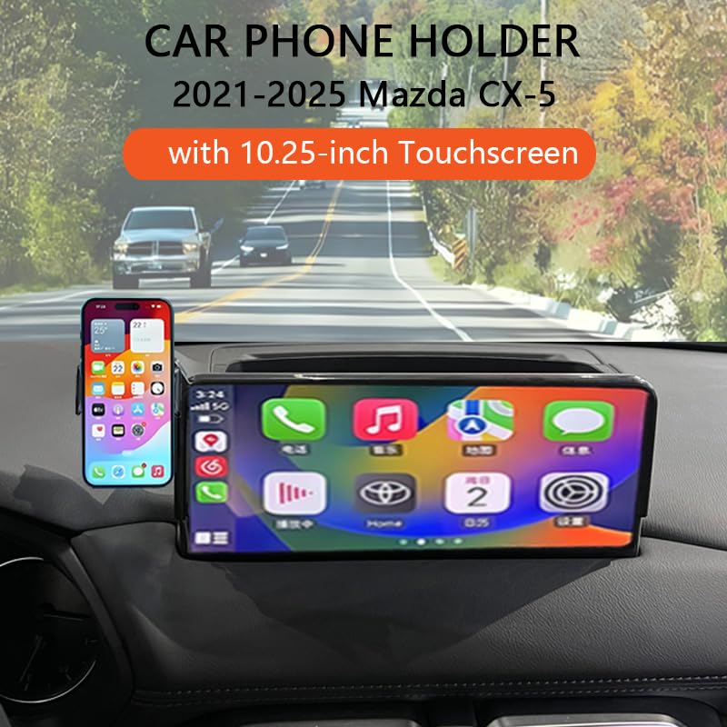 Juborre Car Phone Holder For 2021-2025 Mazda Cx-5 Cx5 Accessories,Phone Mount With Dash Organizer For Cx5 With 10.25-Inch Screen