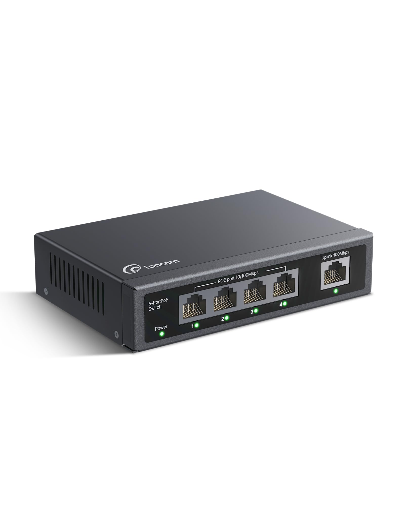5 Port Poe Switch(4 Poe Ports + 1 Uplink), 802.3Af/At Poe+ 100Mbps, 65W, Extend To 250Meter, Unmanaged Plug & Play Poe+ Network