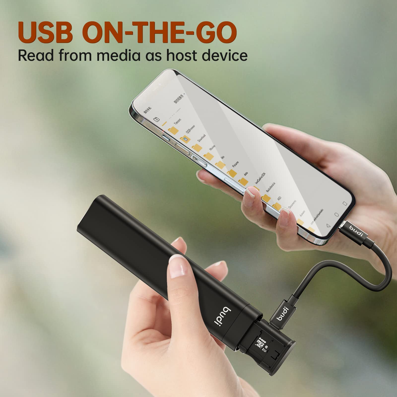 Budi Multifunctional 9 In 1 Data Cable With Usb Type C Card Reader Micro Sd Memory Card High Speed Card Reader Adapter Suitable