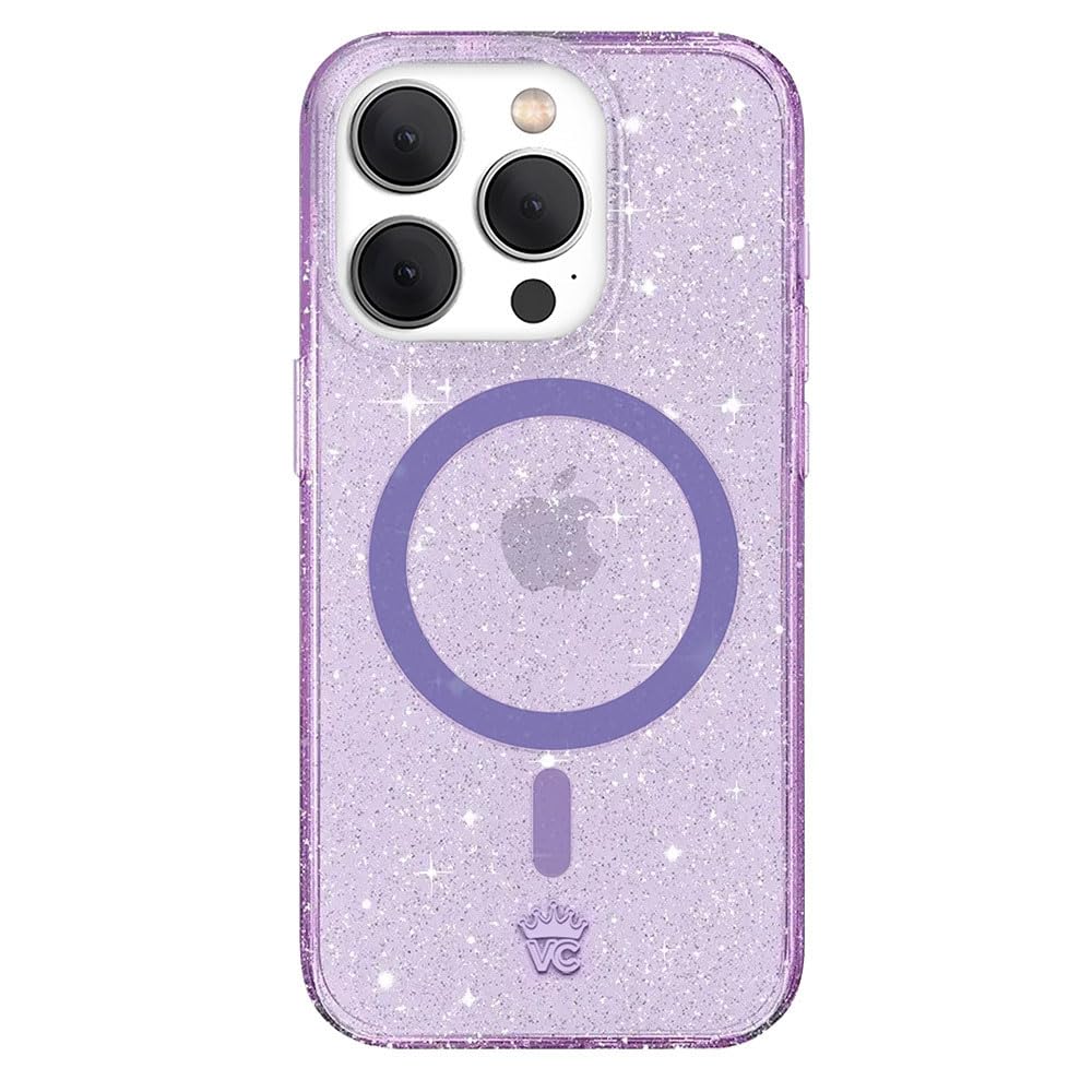 Velvet Caviar Compatible With Iphone 15 Pro Case Purple Glitter [8Ft Drop Tested] Compatible With Magsafe   Cute Protective Girl