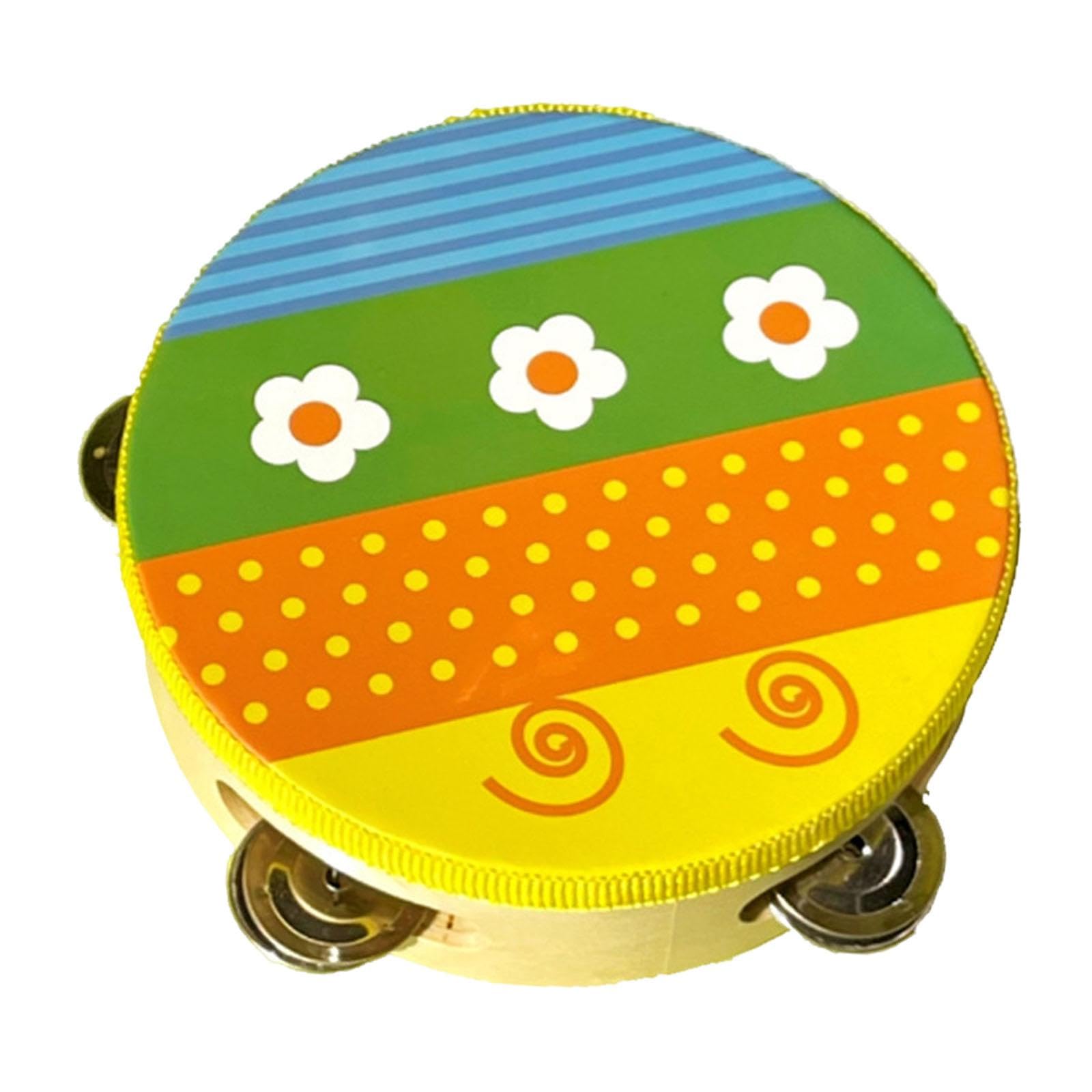 LOOM TREE Wood Handheld Tambourines Handbell Educational Toy for Dancing Game Toys KTV 15cm Flower | Percussion | Hand Percussio
