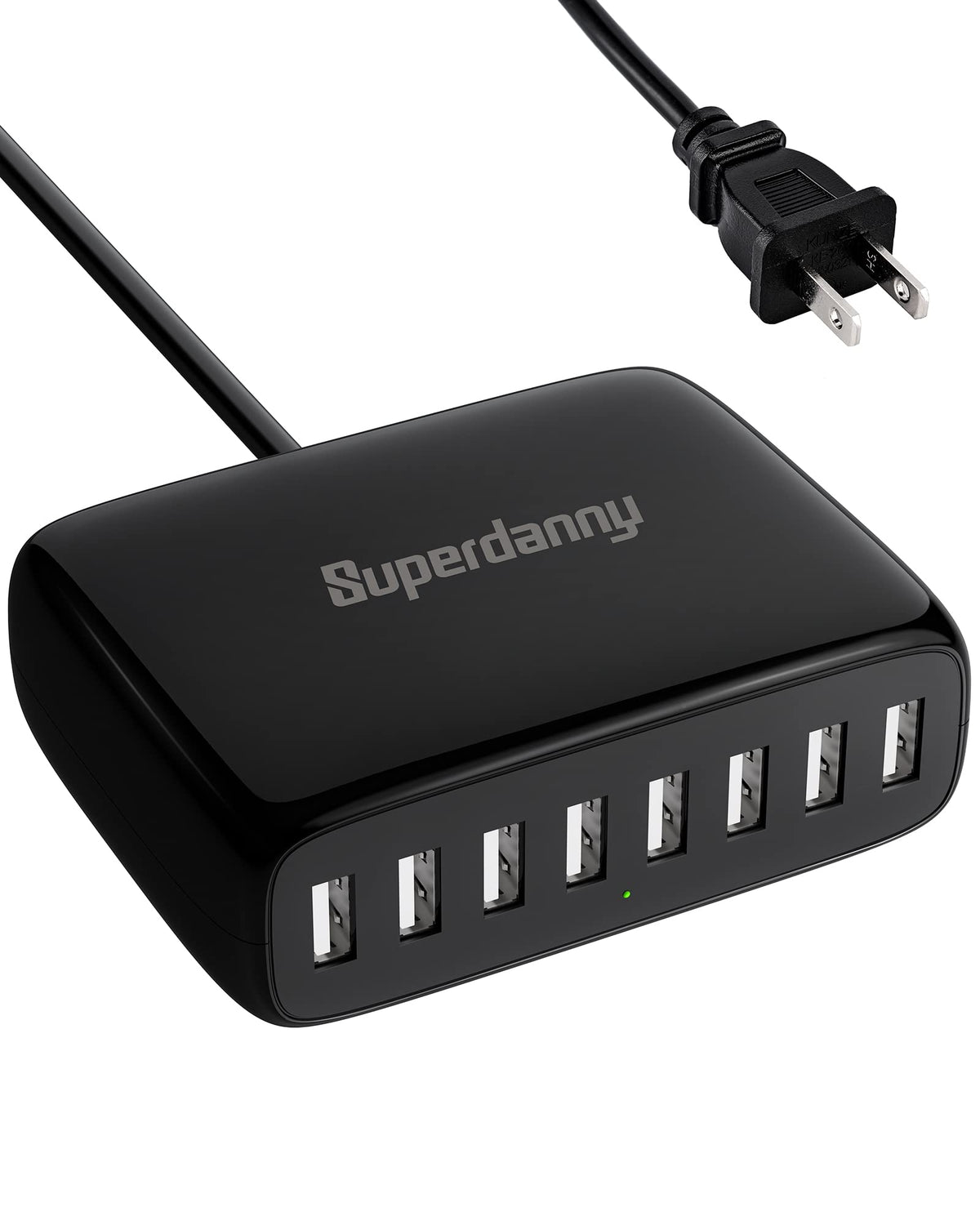 Usb Charger Station, Superdanny 8-Port Desktop Charging Station For Multiple Devices, Compatible With Iphone 11/X/Xs/Max/Xr/Se/8/Plus, Ipad Pro/Air/Mini, Airpods, Galaxy S10 Note, Lg, And More, Black