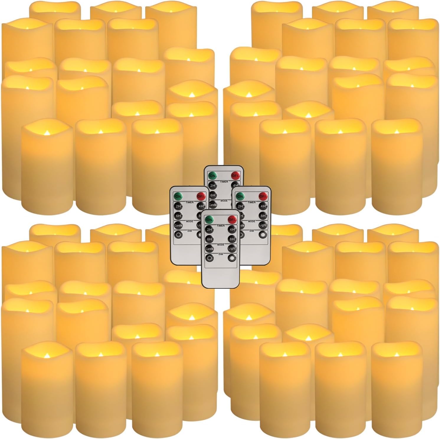 Enpornk Flameless Candles Led Candles Set Of 72 Battery Candles (D2.2'' X H4''5''6'') Waterproof Outdoor Indoor Candles With 10