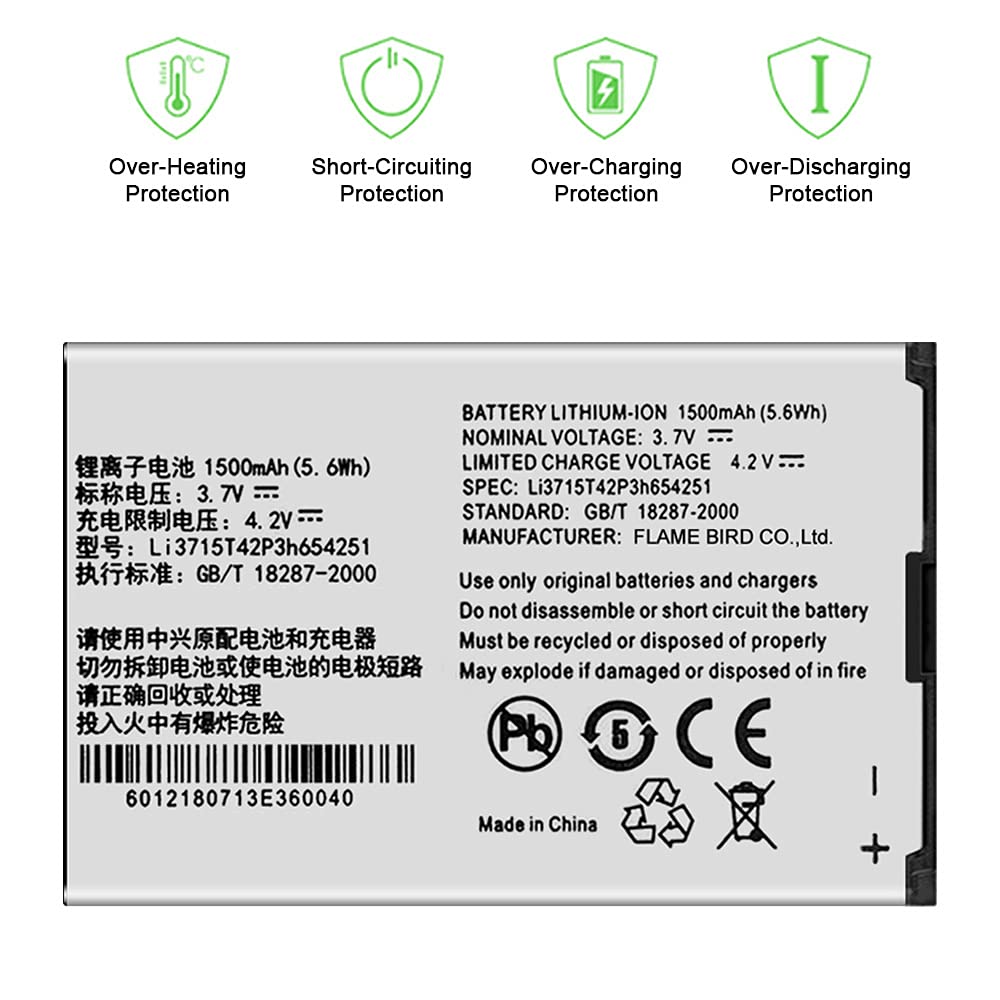 Replacement Li3715T42P3H654251 Battery For Zte Z700A,At&T Wireless Home Phone And Internet Home Base Zte Z700A Battery