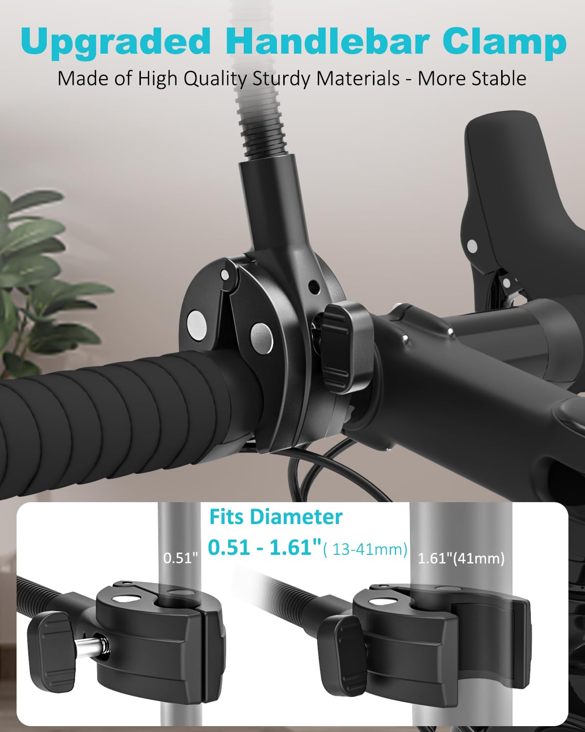 Dosvsi Spin Bike Tablet Holder, Metal Gooseneck Treadmill Tablet Mount, Anti-Shake Treadmill Tablet Mount, Stationary Elliptical