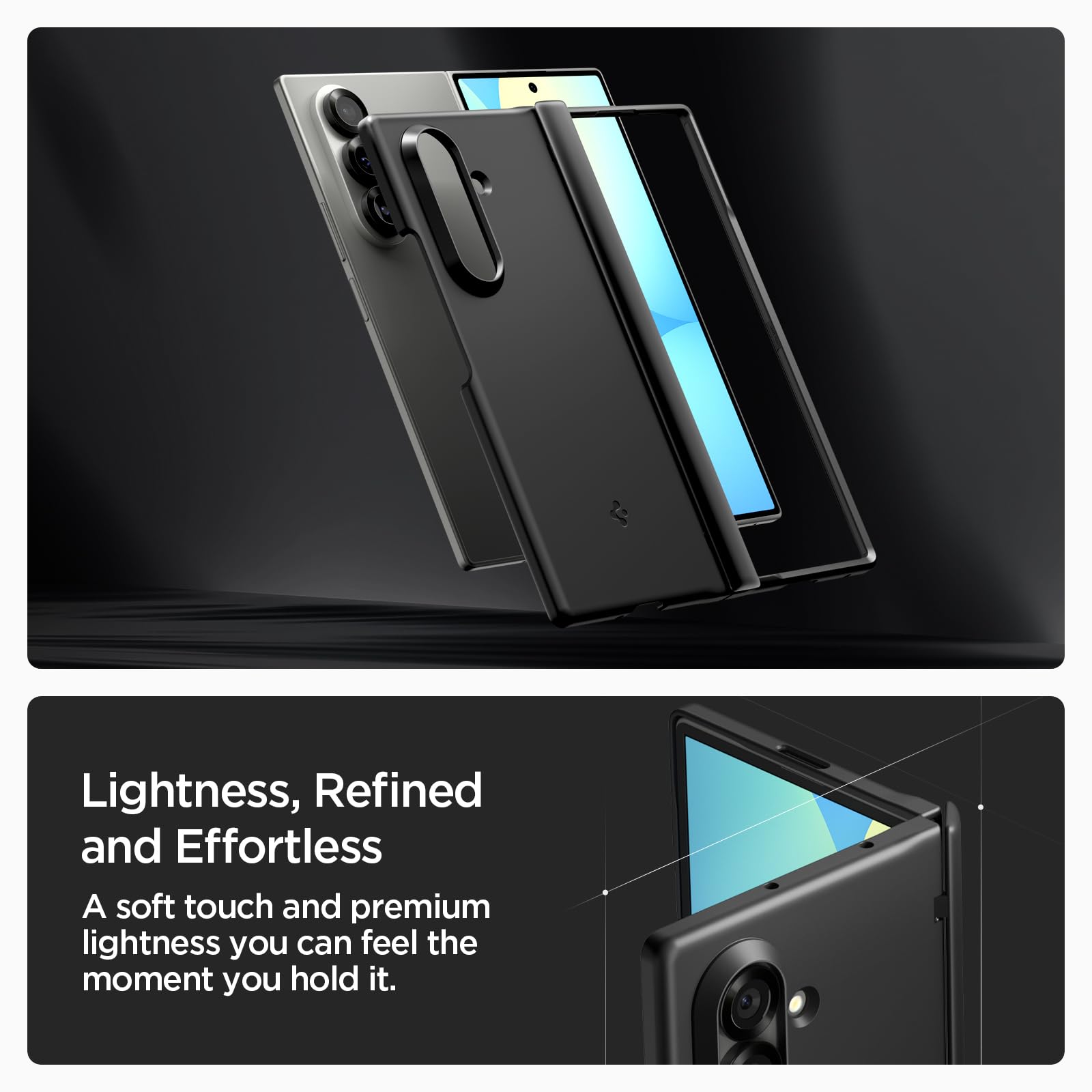 Spigen For Galaxy Z Fold 7 Case, Airfit Pro Magfit [Hinge Protection] [Qi2.1 Certified/Magnet For Galaxy] - Black