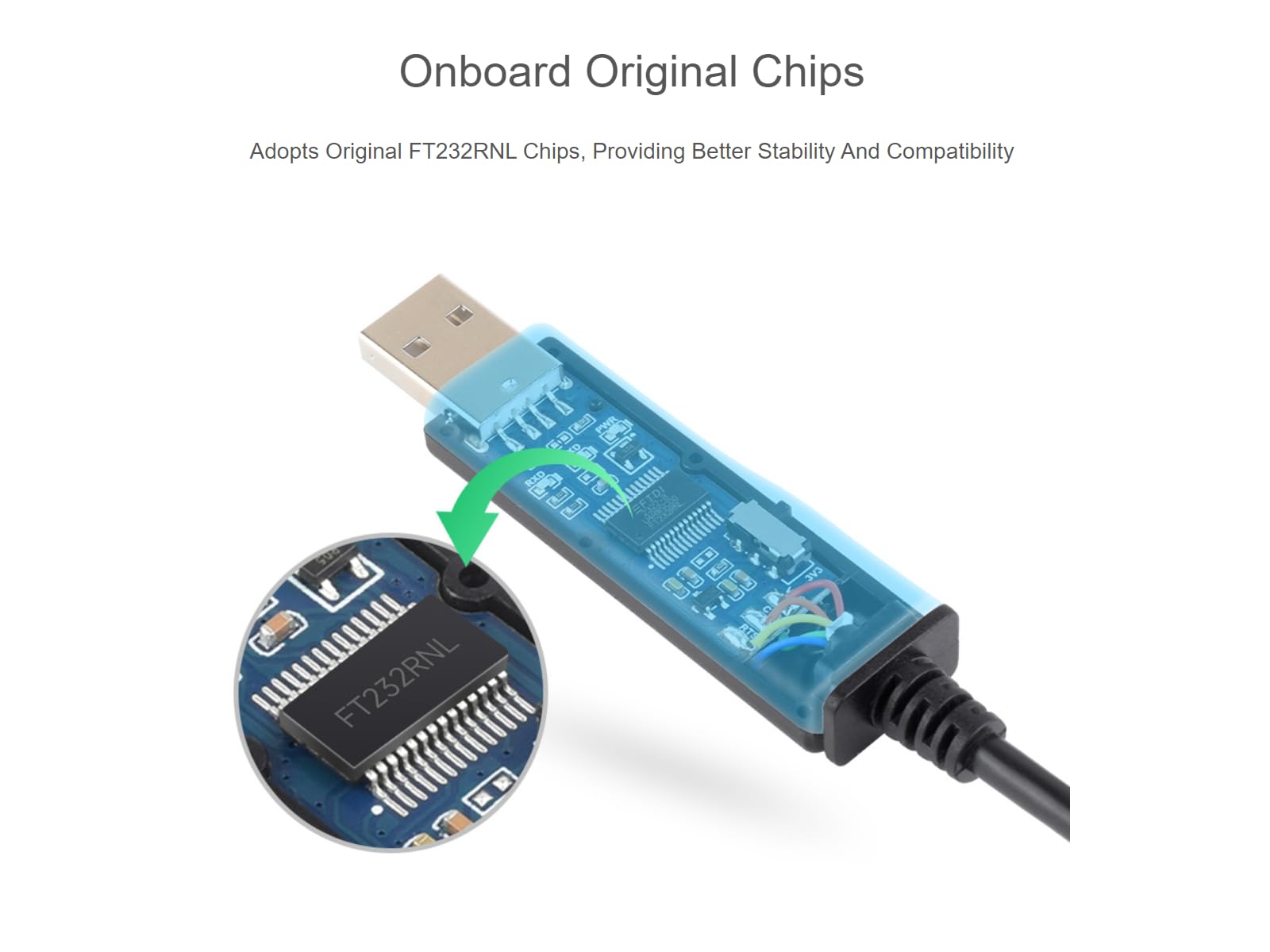 Waveshare Industrial Usb To Ttl 6Pin Serial Adapter Cable, Usb To Ttl (C) Converter Onboard Ft232Rnl Chip,Compatible With Win11/