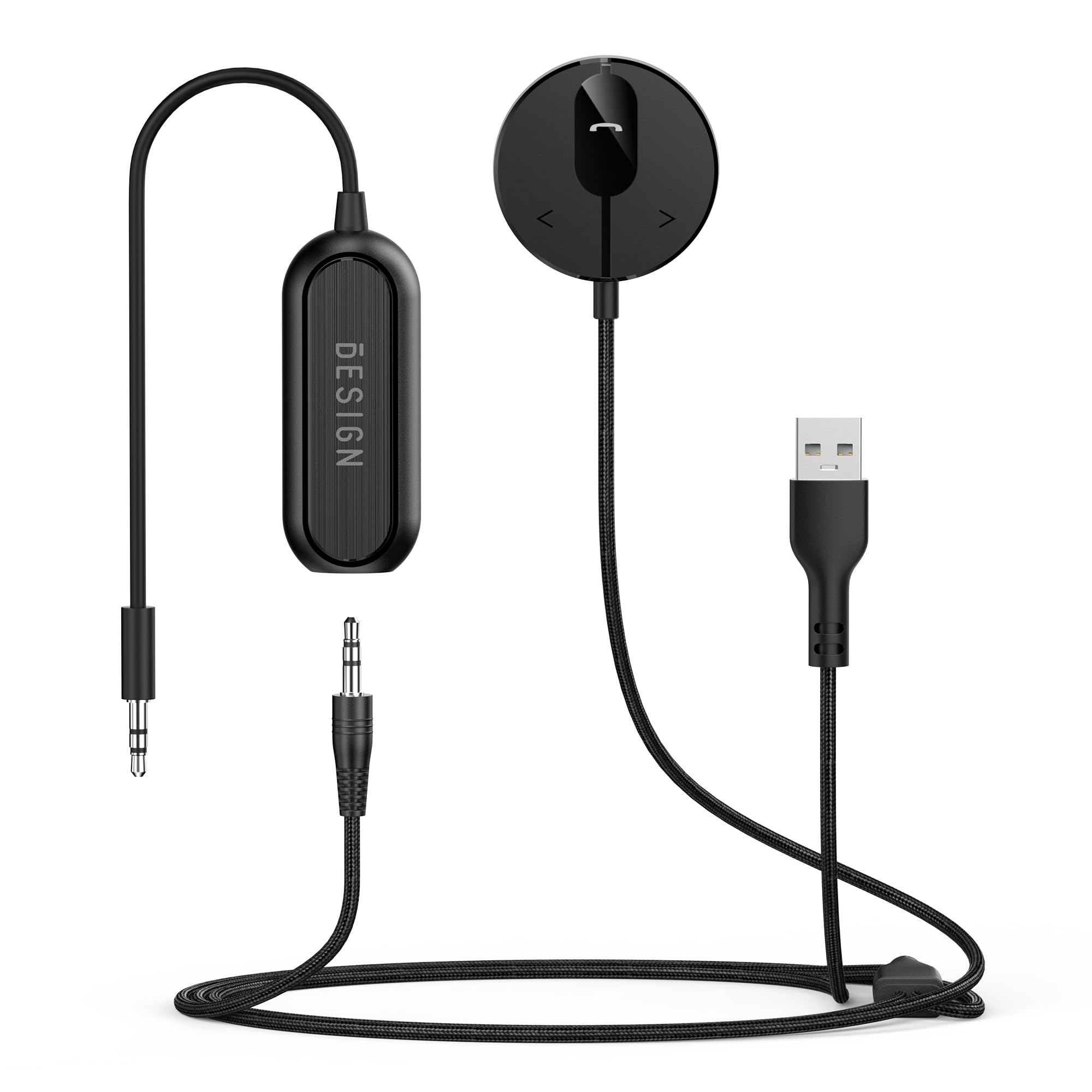 BESIGN BK01 Bluetooth Car Kit, Wireless Aux Receiver for Handsfree Calls and Music Streaming with Ground Loop Noise Filter for C