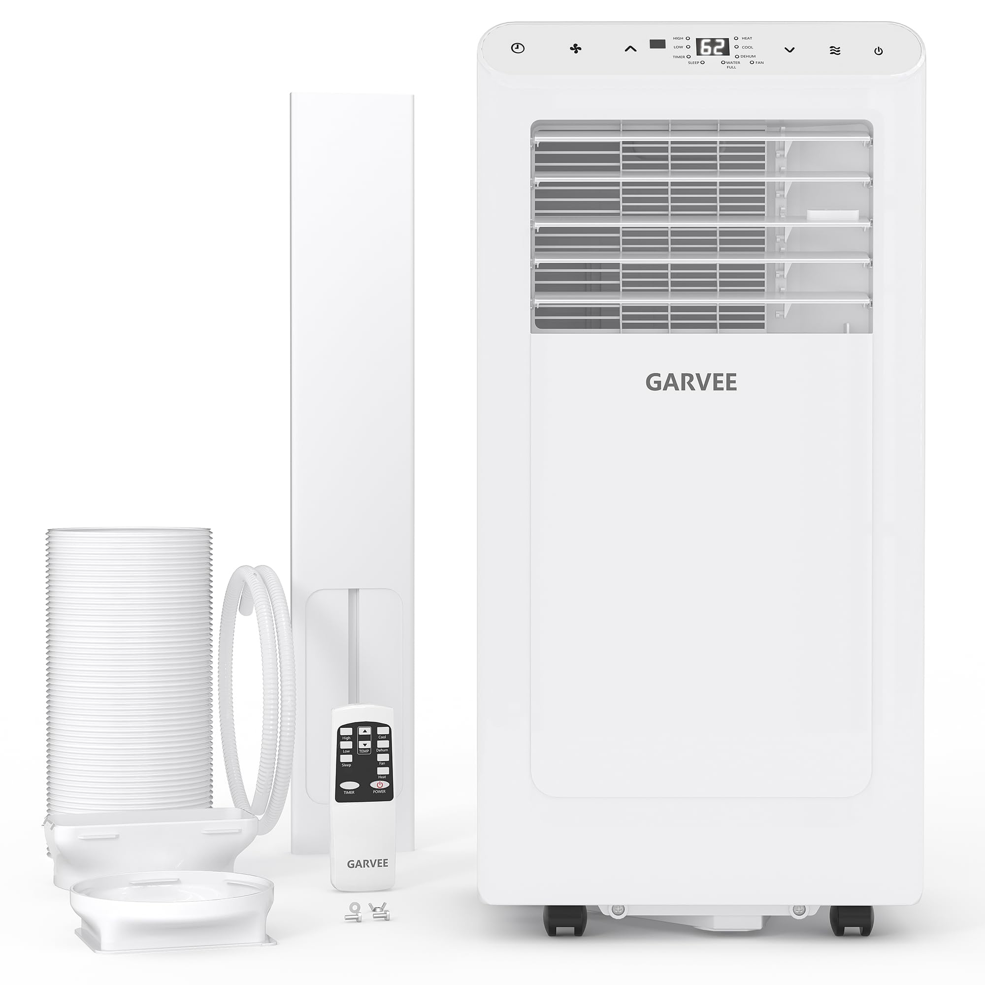 Garvee 8000 BTU Portable Air Conditioner,Up to 350 Sq.Ft. Remote Control 48dB Portable AC Unit, Dehumidifier, Fan, Sleep, 24H Ti