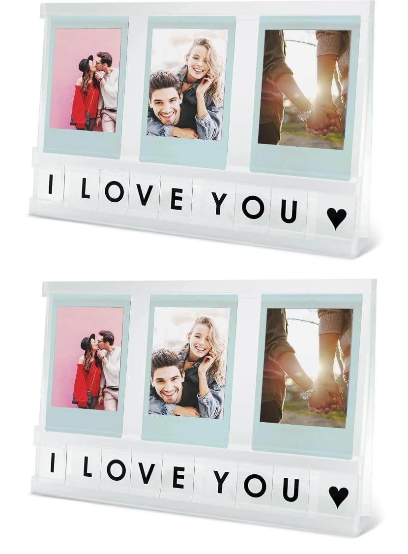 Elil Fuji Instax Frames 2 Sets Fujifilm Instax Accessory For Fuji Film Camera, Acrylic Frame With Personalized Message For Fujif