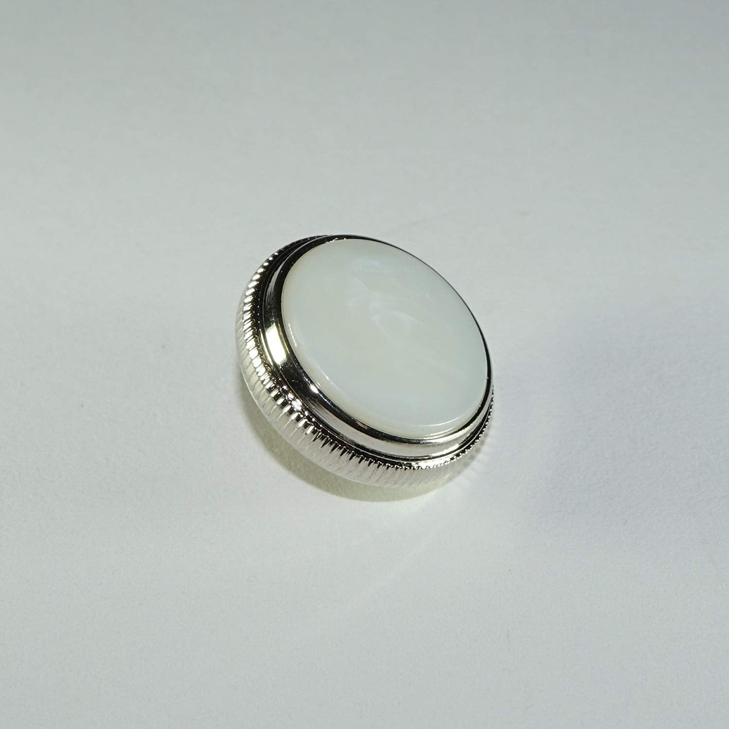 Liyafy 3Pcs Trumpet Valve Finger Buttons Musical Instruments Accessories Silver With White Shell Inlay