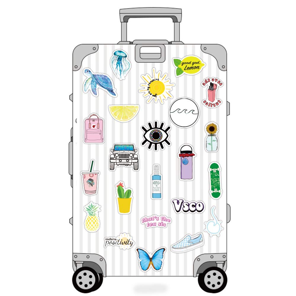 Vsco Stickers For Water Bottle 50 Packs, Cute Waterproof Aesthetic Vinyl Decal Stickers For Teens Girls Perfect For Waterbottle