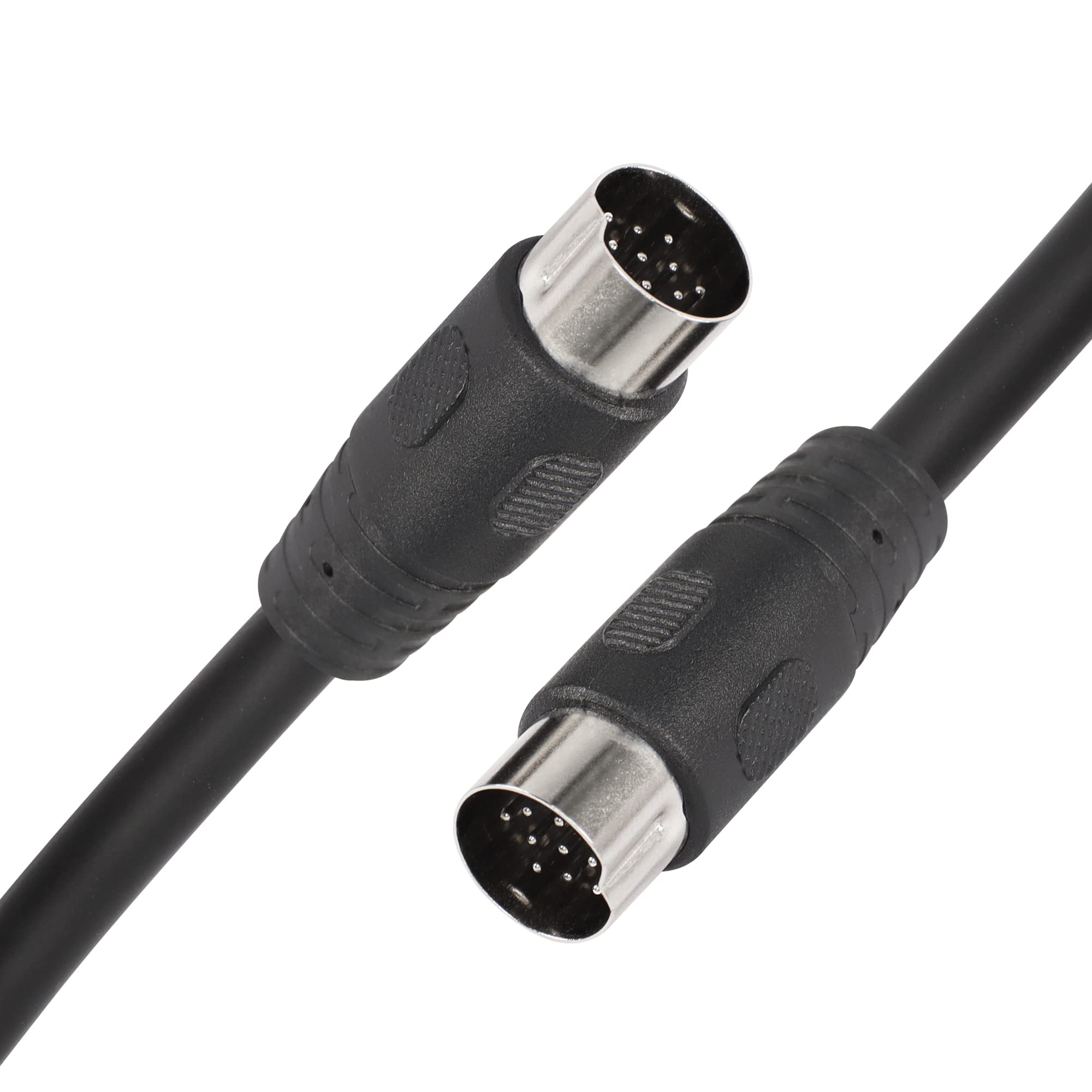 Cerrxian Din 13 Pin Male To Male Electrical Signal Control Cable, Ul2919 Od9.0Mm 13 Pin Extension Cable (M M) (1M Black)