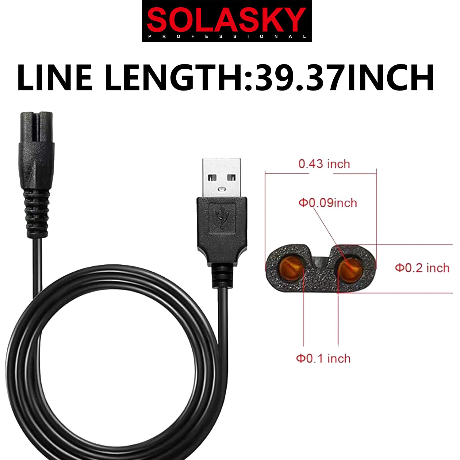 Solasky Universal Head Shaver Charger Cord Compatible With Bird Freedom Skull Shaver Head Shaver, Usb Charging Cable Charger Cor