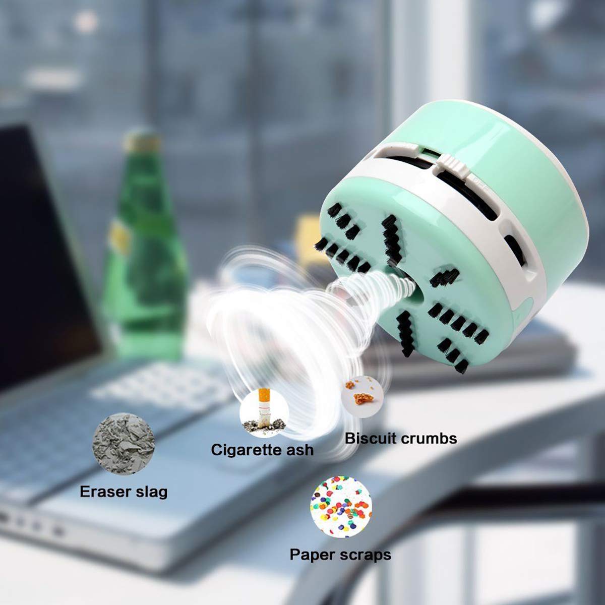 Isuperb Desktop Vacuum Cleaner Portable Keyboard Sweeper Mini Crumb Vacuum Cleaner Table Food Rubber Crumb Dust Remover Cleaner