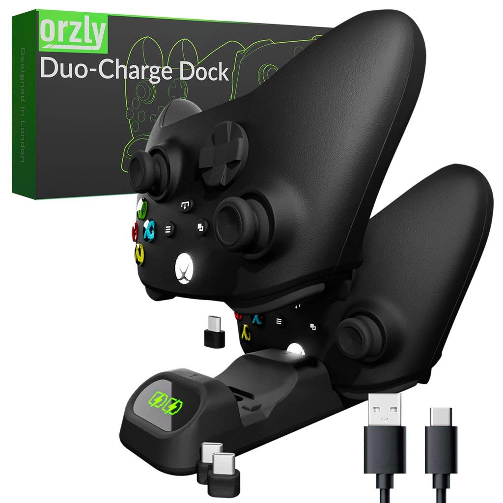 Orzly Xbox Series X|S Controller Charger Twin Docking Station USB Type-C Controller Stand for Xbox Series X|S, PlayStation 5, St