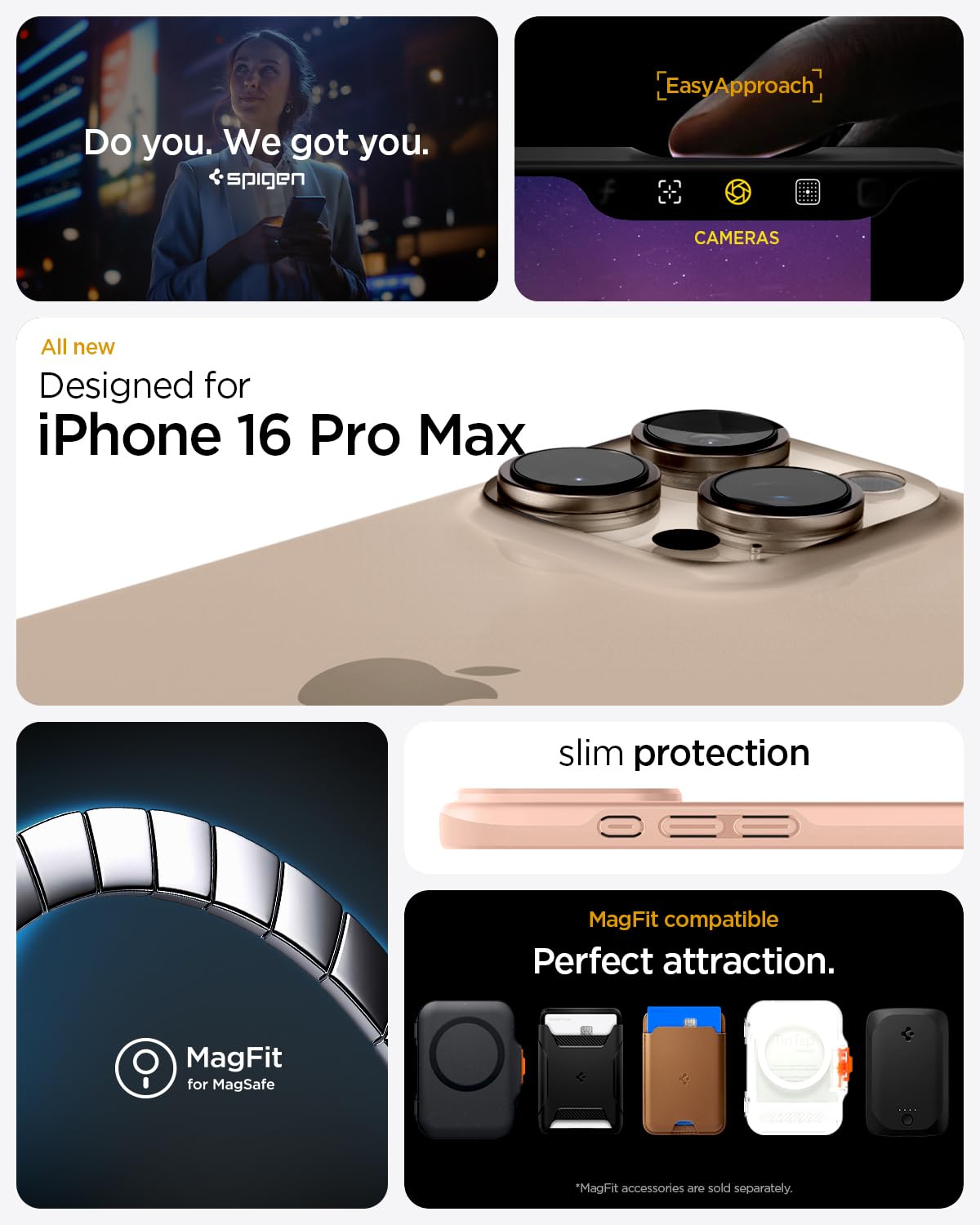 Spigen Thin Fit Magfit Designed For Iphone 16 Pro Max Case [Hard Shell] [Military Grade Protection] Compatible With Magsafe   Ro