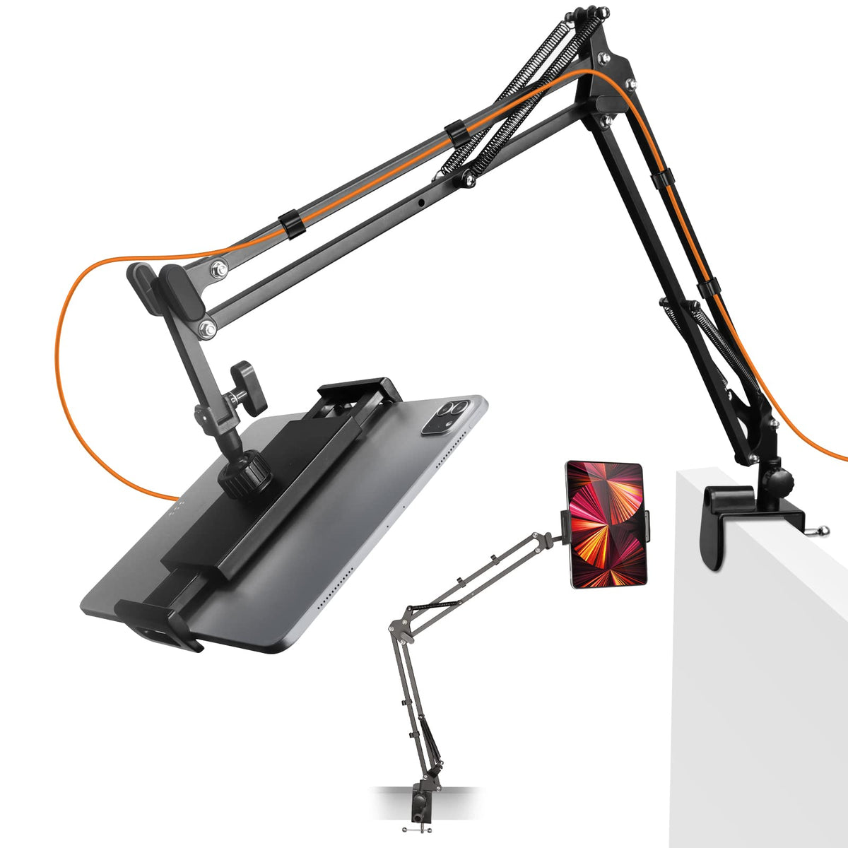 Peyou Tablet Holder, Adjustable 360 Degree Rotation Foldable Tablet Stand For Bed With 4 Cord Clips, Pefect For Ipad/Iphone/Kind