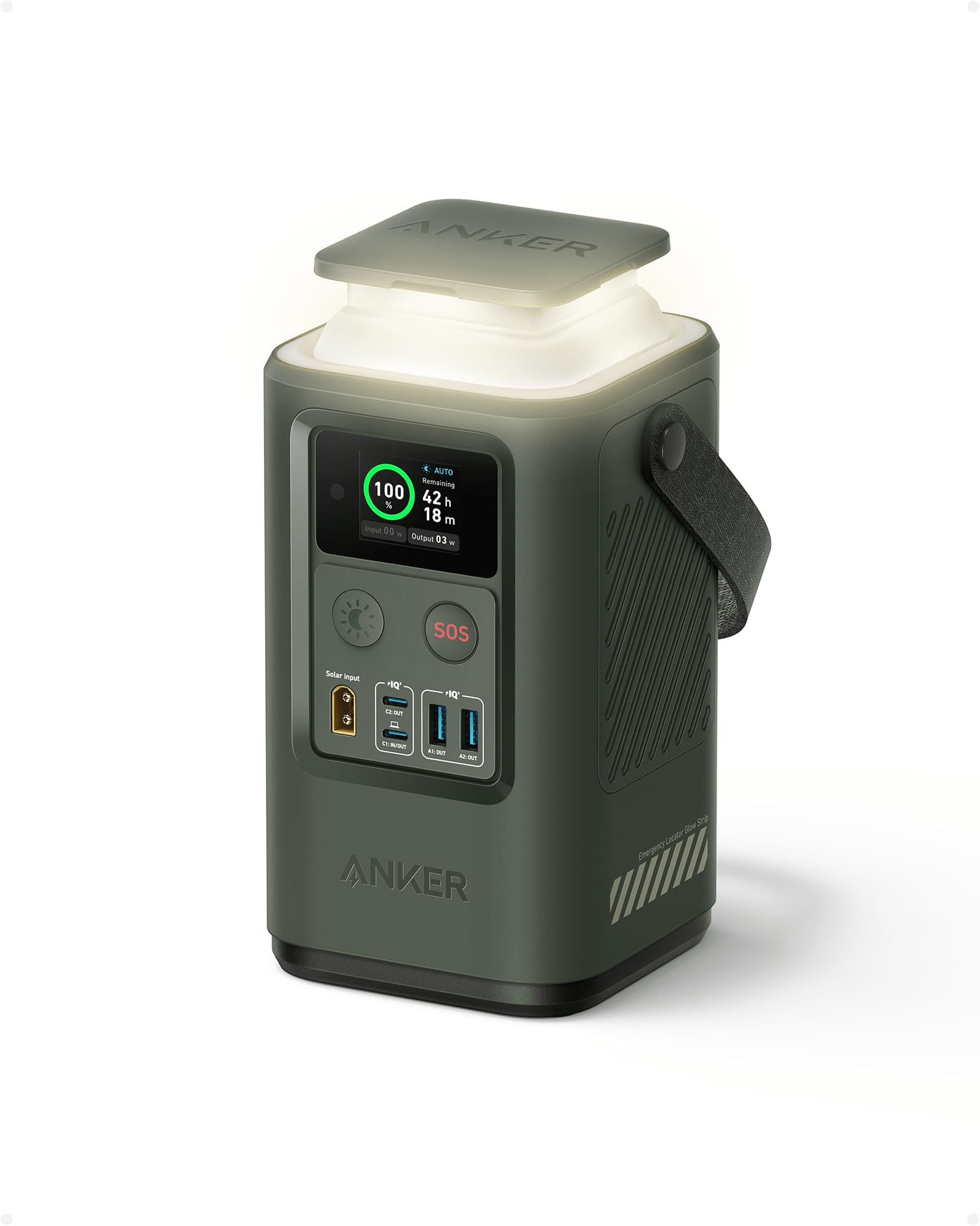 Anker Power Bank Power Station 60,000Mah,Portable Outdoor Generator 87W With Smart Digital Display, Retractable Auto Lighting An