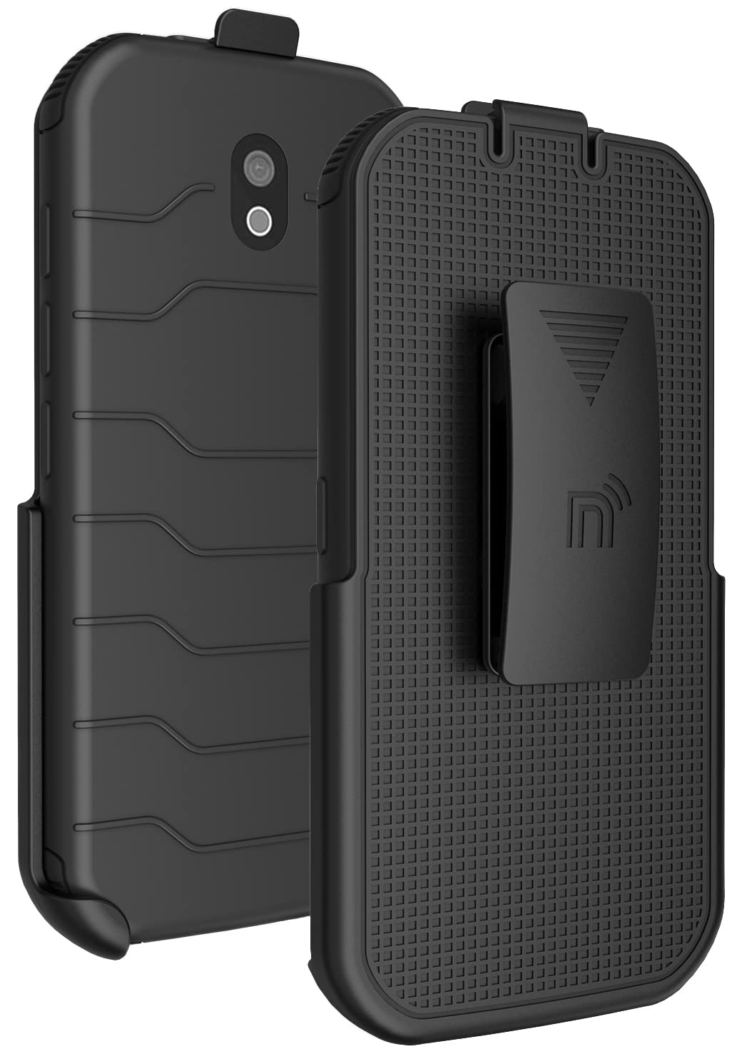 Holster For Cat S42, Nakedcellphone Black [Rotating/Ratchet] Belt Clip Holder Case [With Kickstand] For Caterpillar Cat S42 Phon